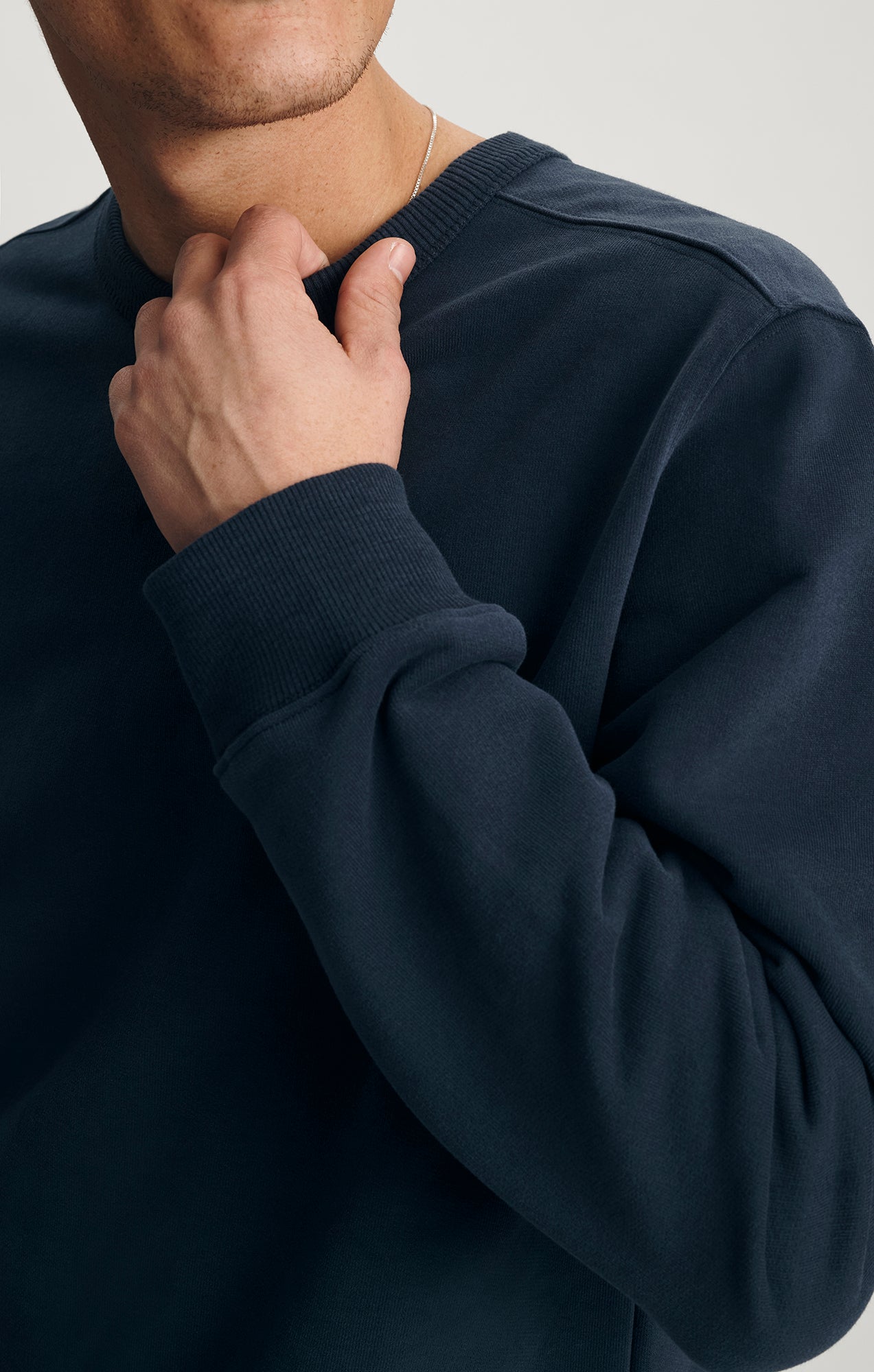Mavi Men's V-Stitch Crew Neck Sweatshirt In Total Eclipse – Mavi