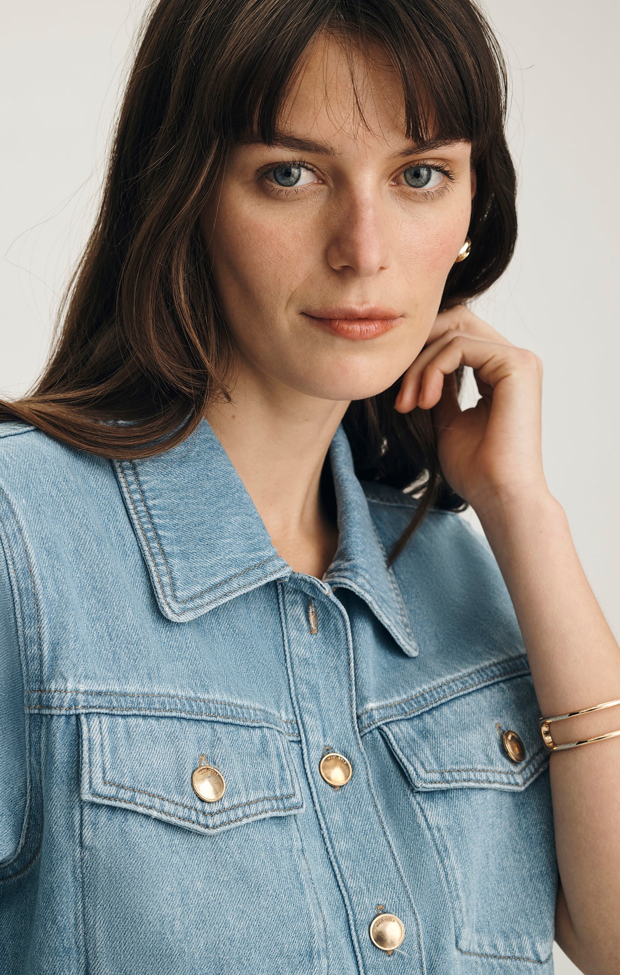 DAFNE DENIM SHIRT IN LIGHT GOLD PREMIUM - Mavi Jeans