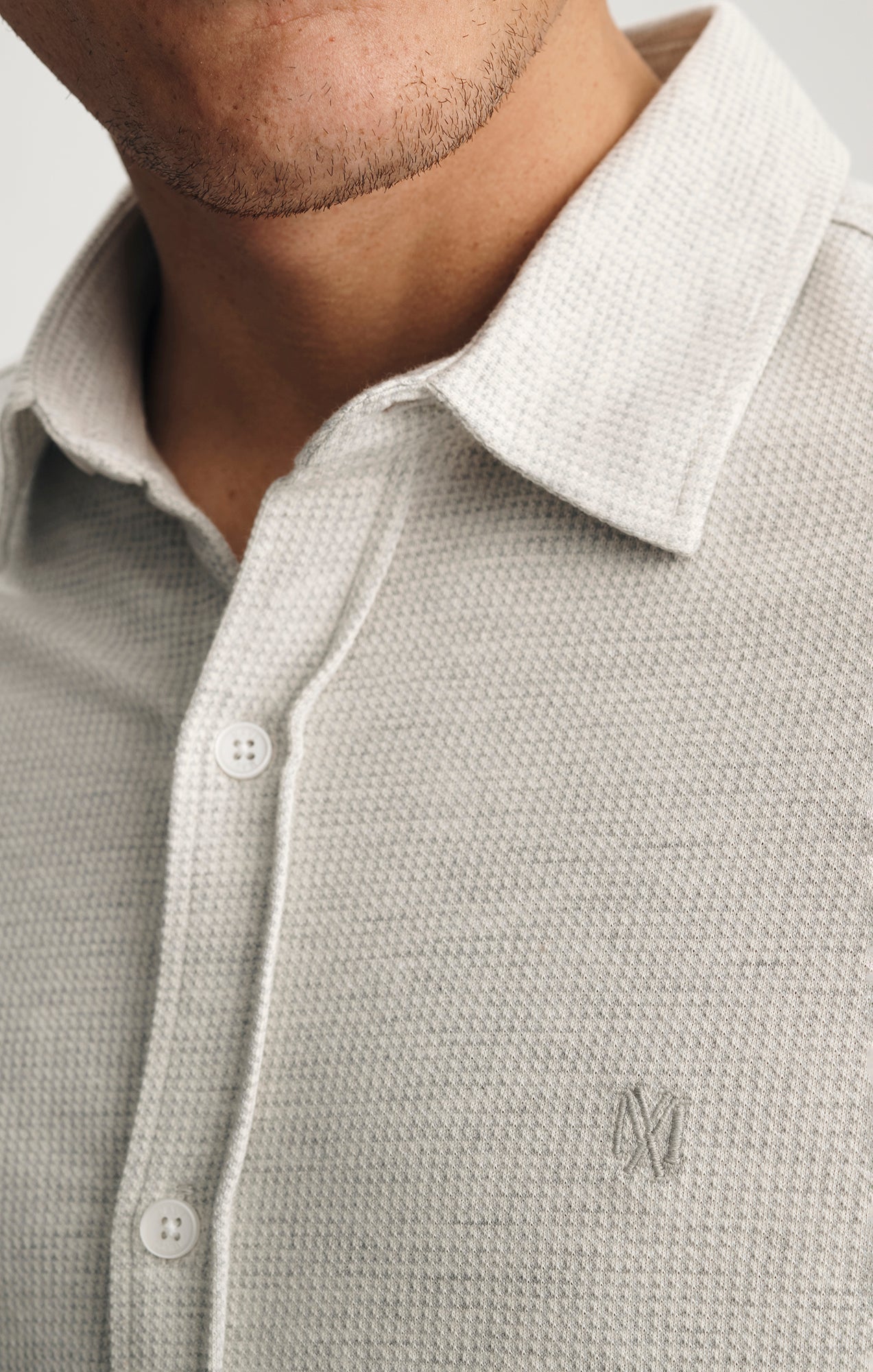 BUTTON-DOWN SHIRT IN HEATHER GREY - Mavi Jeans