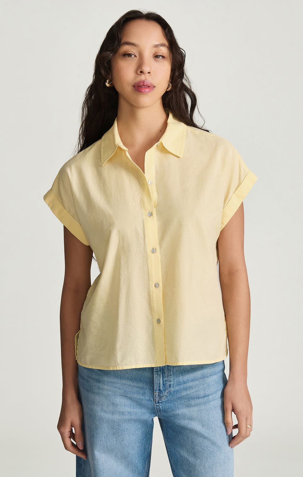 SLEEVELESS BUTTON-UP SHIRT IN SUNLIGHT - Mavi Jeans