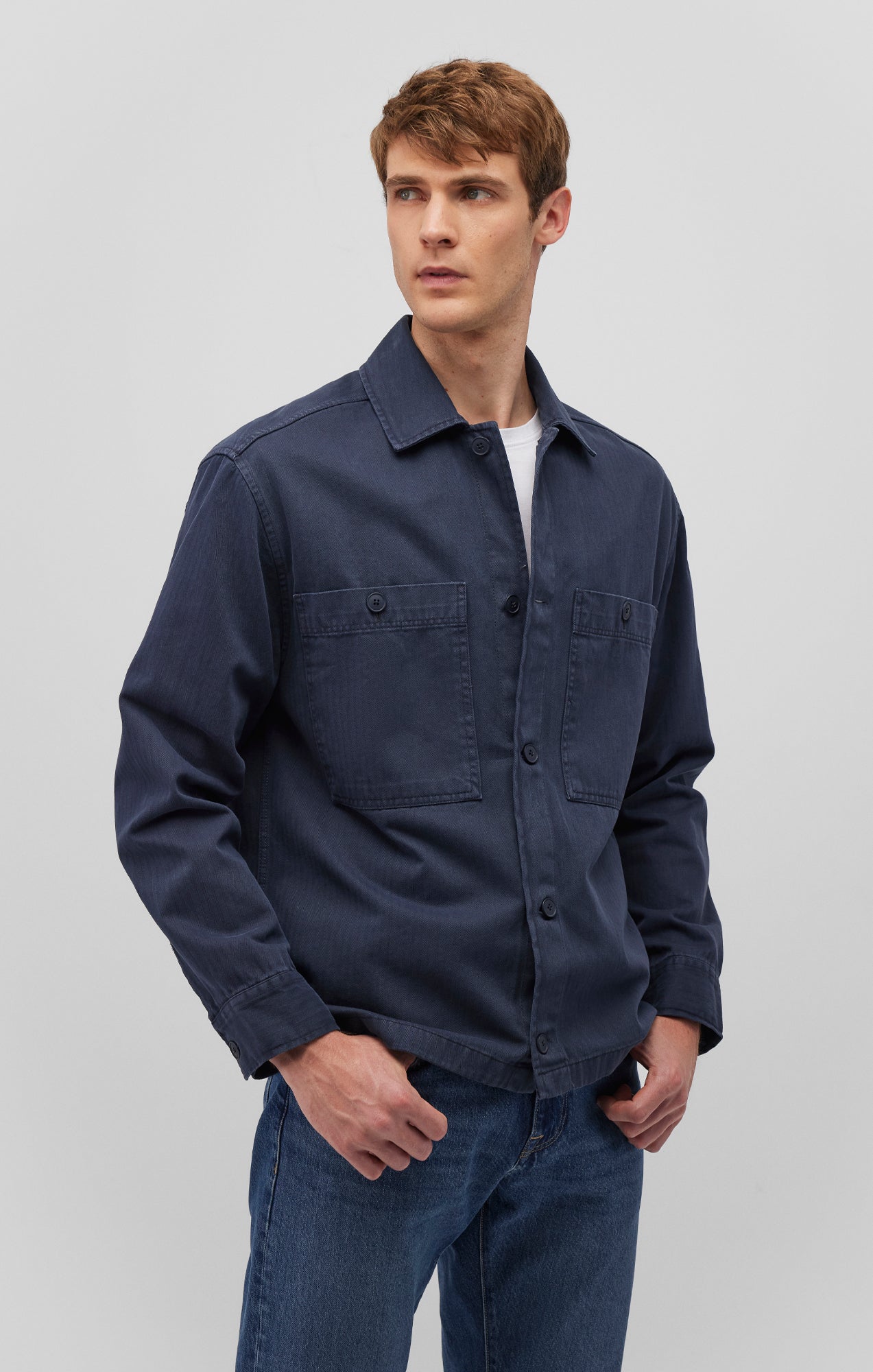 DOUBLE POCKET BUTTON-UP SHIRT IN INDIA INK - Mavi Jeans
