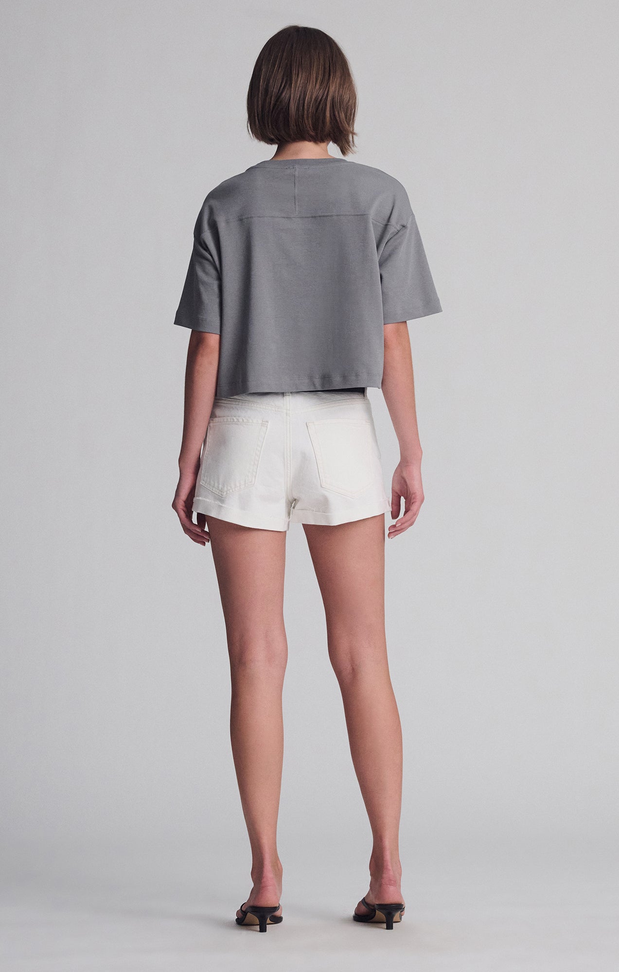 SPORTY LUXE CREW NECK T-SHIRT IN SILENT STORM - Mavi Jeans