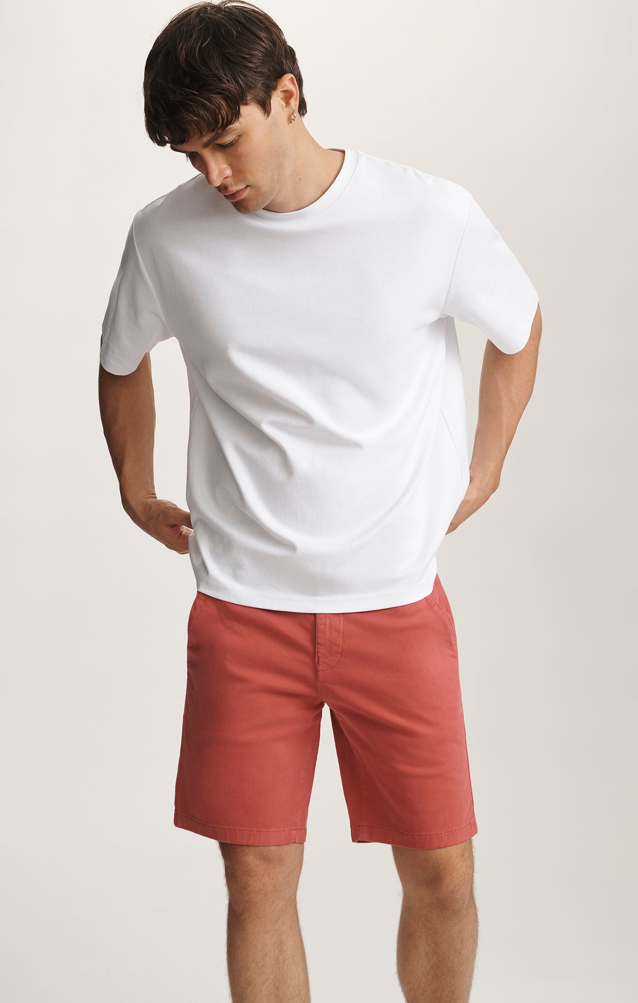 JACOB CROP SHORTS IN BUBBLEGUM CASUAL TWILL - Mavi Jeans