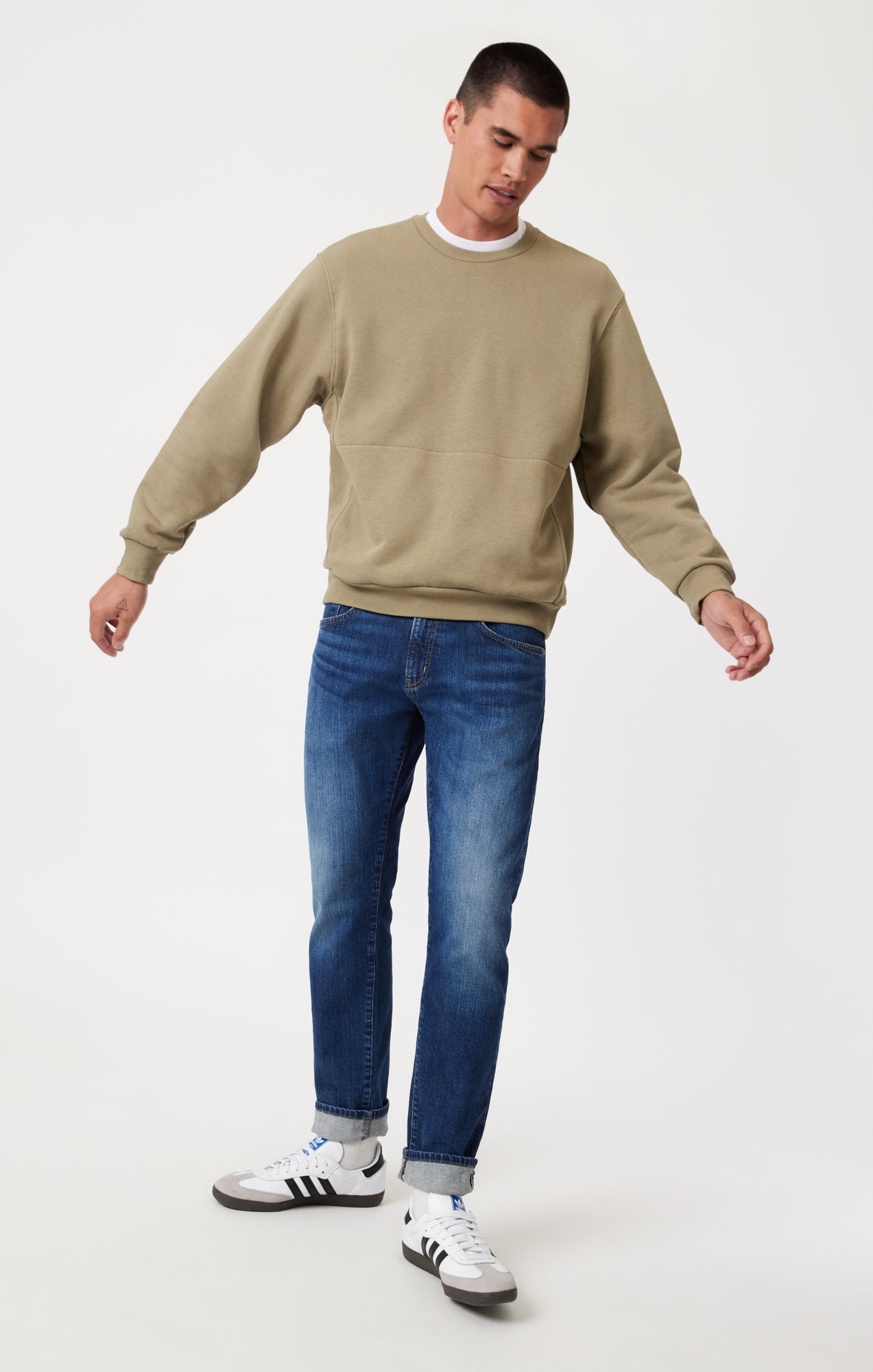 MARCUS SLIM STRAIGHT LEG IN MID BRUSHED SELVEDGE - Mavi Jeans