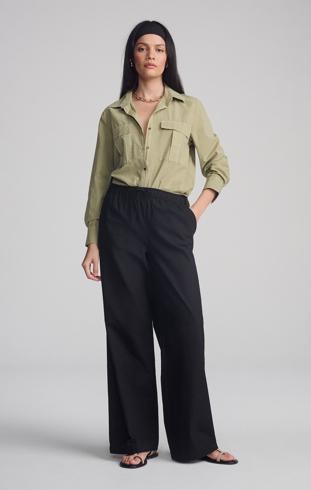 DOUBLE POCKET BUTTON-UP SHIRT IN TEA - Mavi Jeans