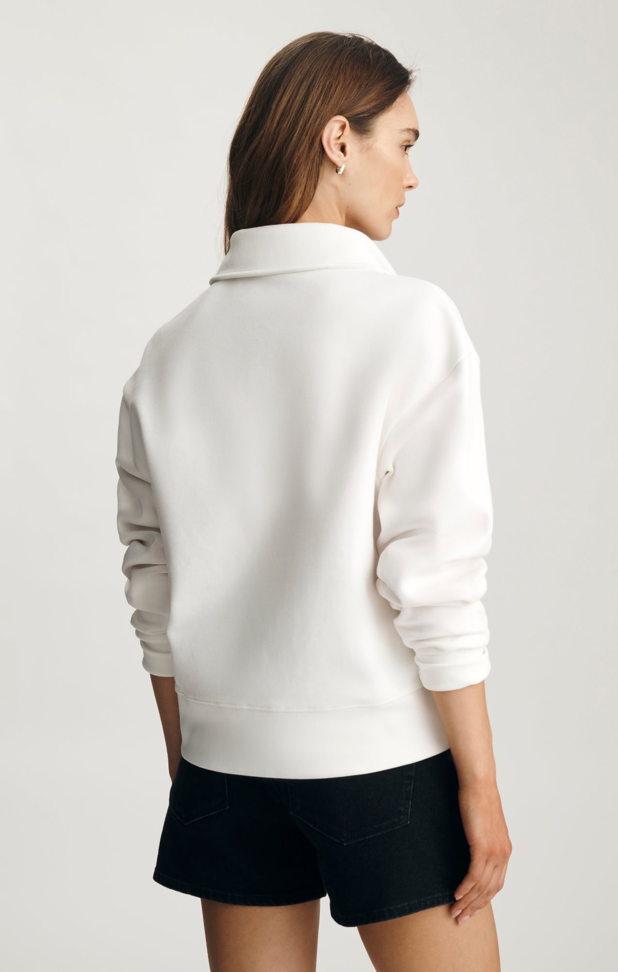 PIQUE POLO SWEATSHIRT IN ANTIQUE WHITE - Mavi Jeans