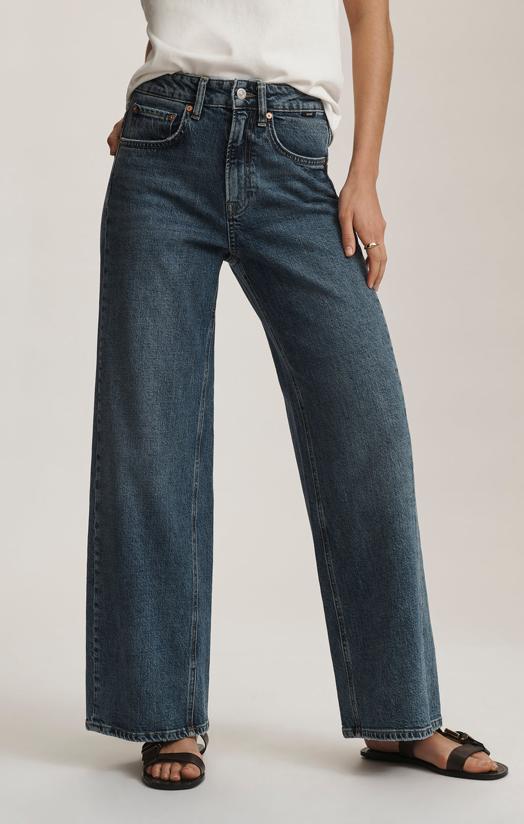 SIENA WIDE LEG IN DARK USED CLASSIC BLUE - Mavi Jeans