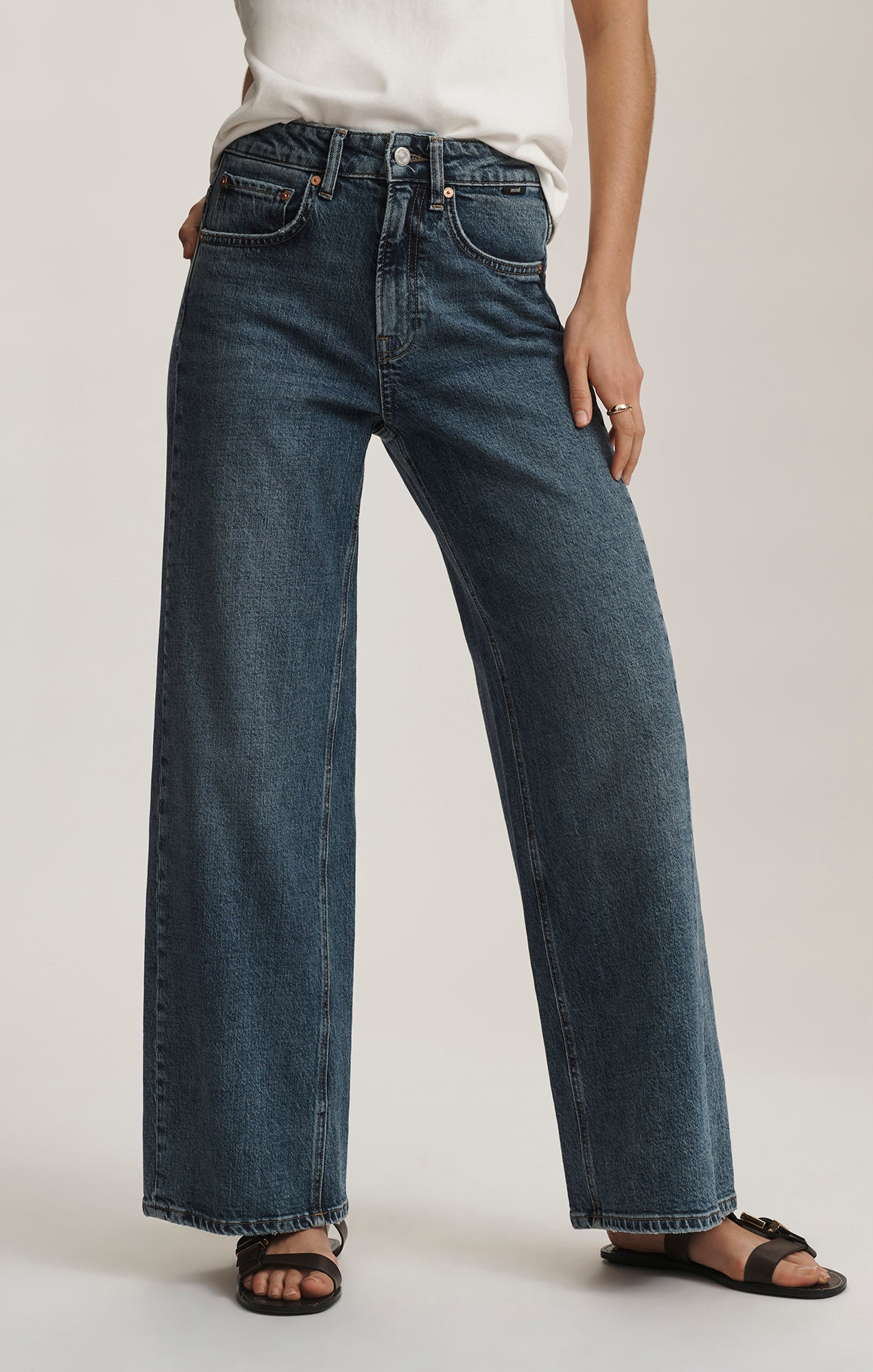 SIENA WIDE LEG IN DARK USED CLASSIC BLUE - Mavi Jeans