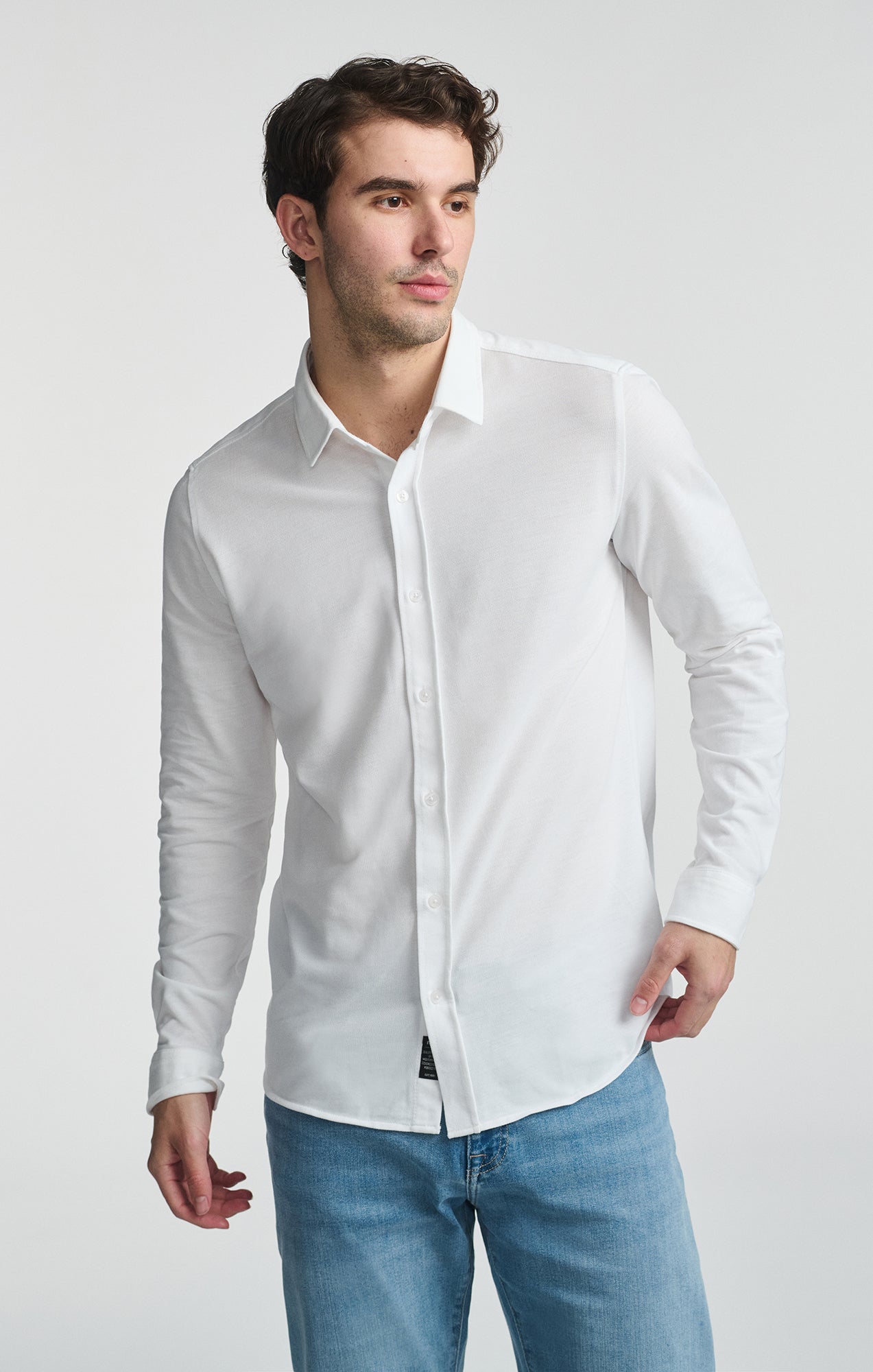 LONG SLEEVE BUTTON-UP SHIRT IN WHITE - Mavi Jeans
