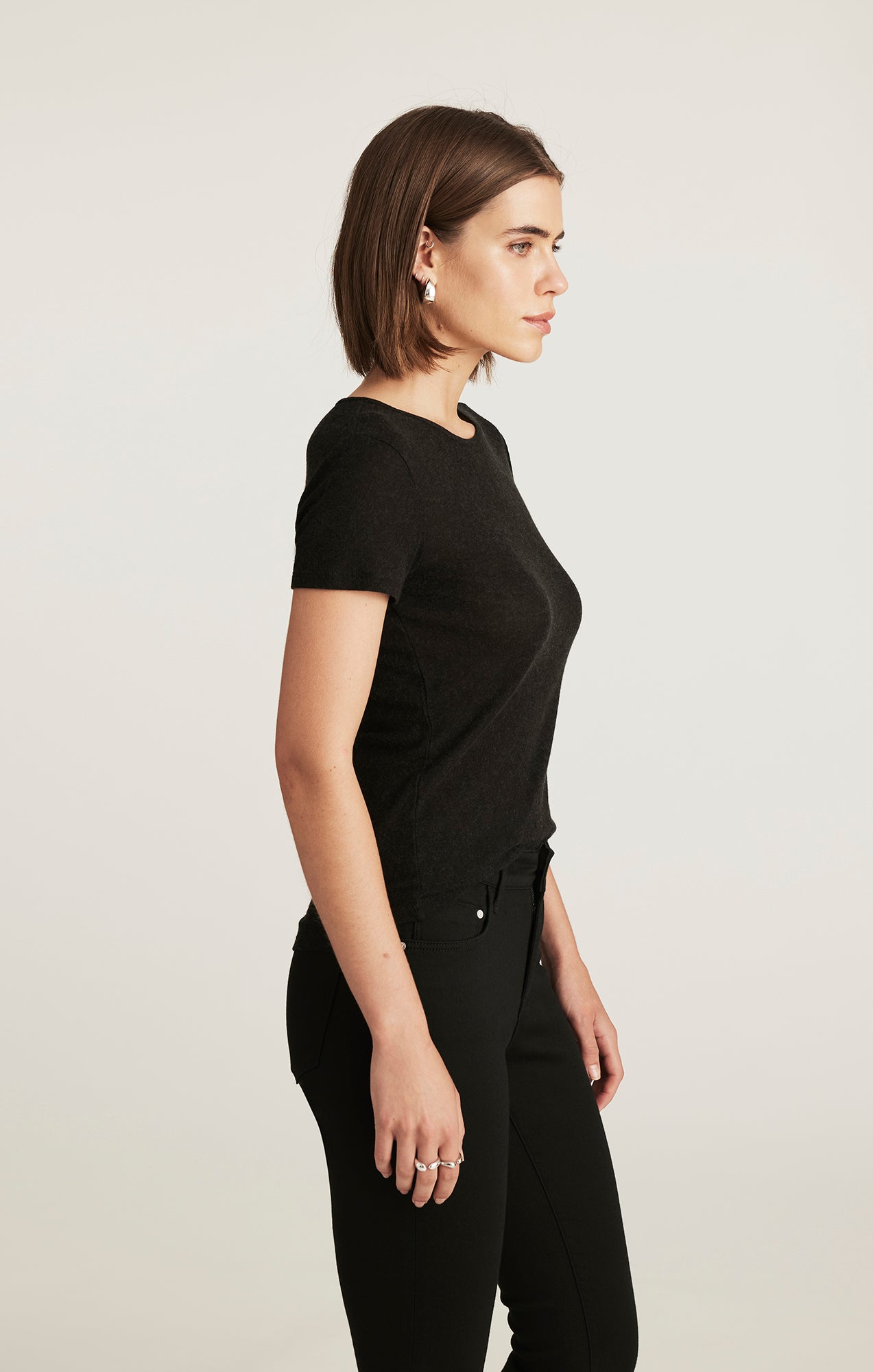 EDITION CAP SLEEVE T-SHIRT IN BLACK - Mavi Jeans