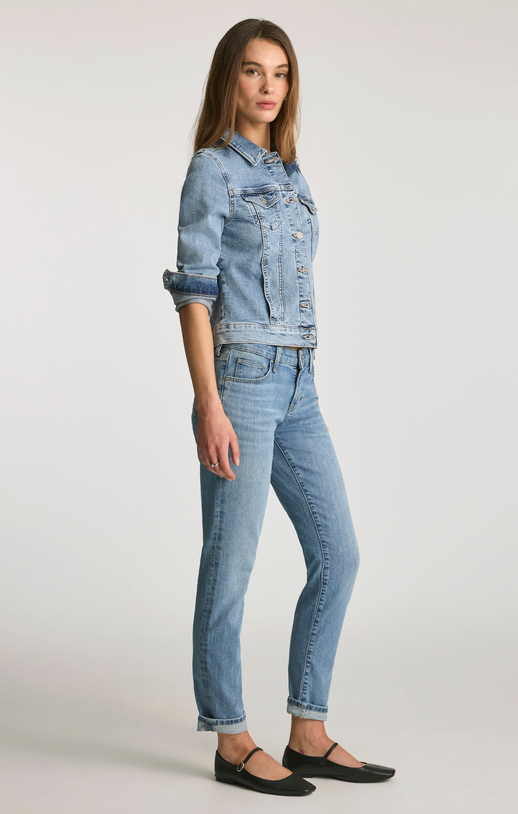 EMMA SLIM BOYFRIEND IN LIGHT BRUSHED FLEX BLUE - Mavi Jeans