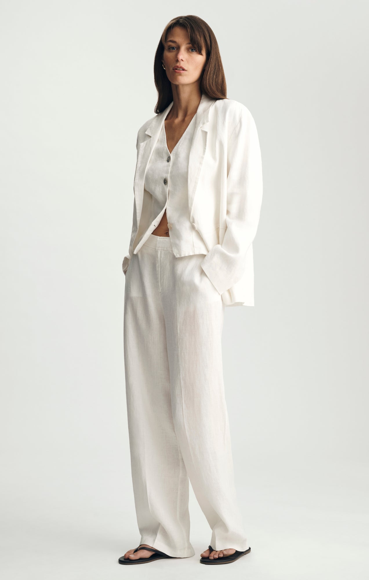 LINEN BLAZER IN ANTIQUE WHITE - Mavi Jeans