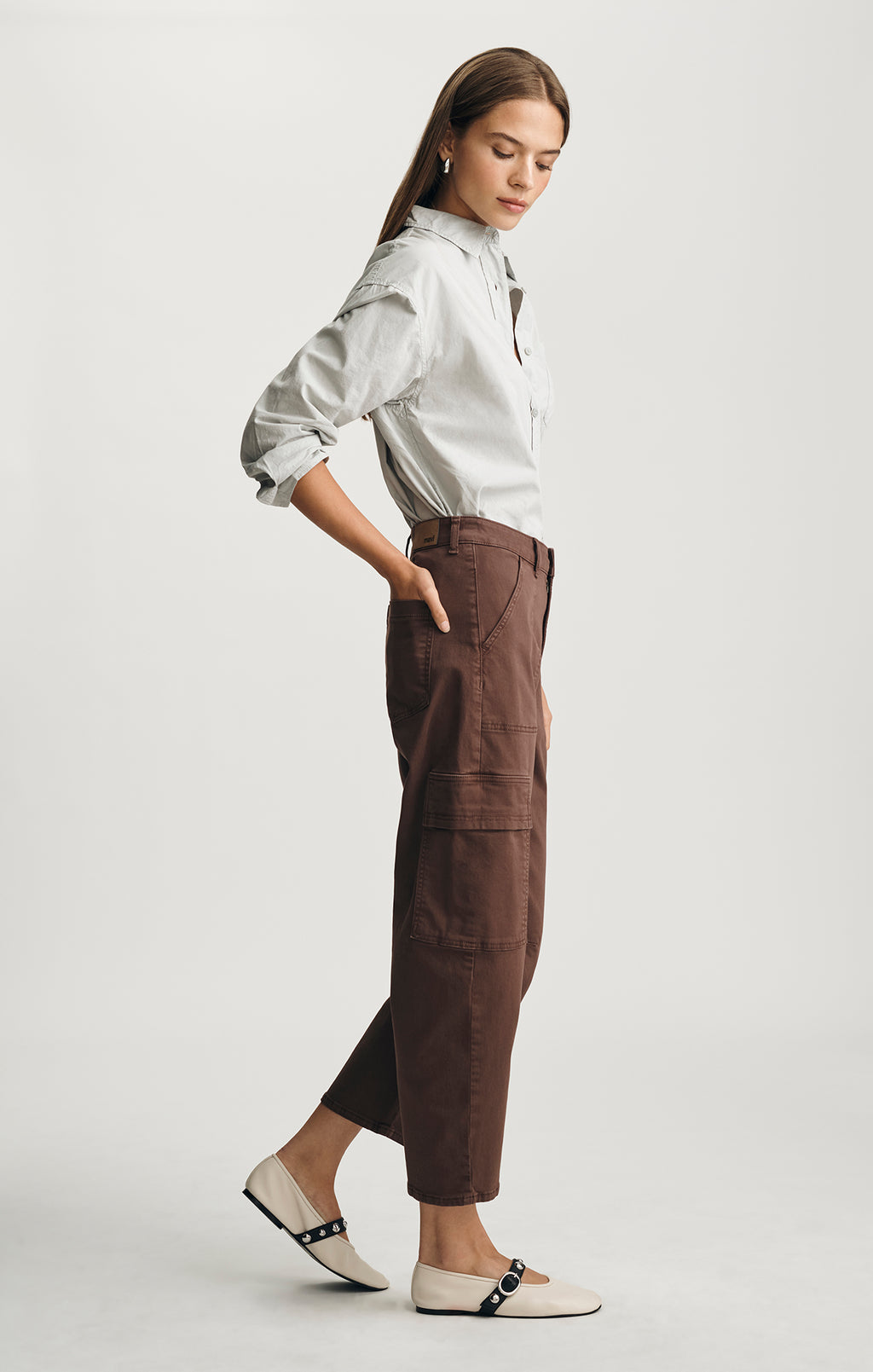 VINNIE BARREL CARGO IN BROWN CASUAL TWILL - Mavi Jeans