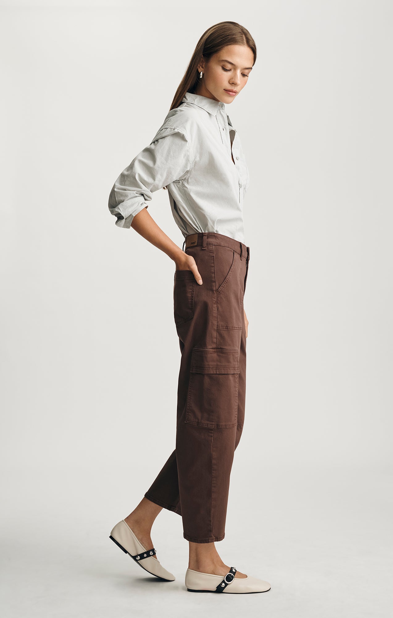 VINNIE BARREL CARGO IN BROWN CASUAL TWILL - Mavi Jeans