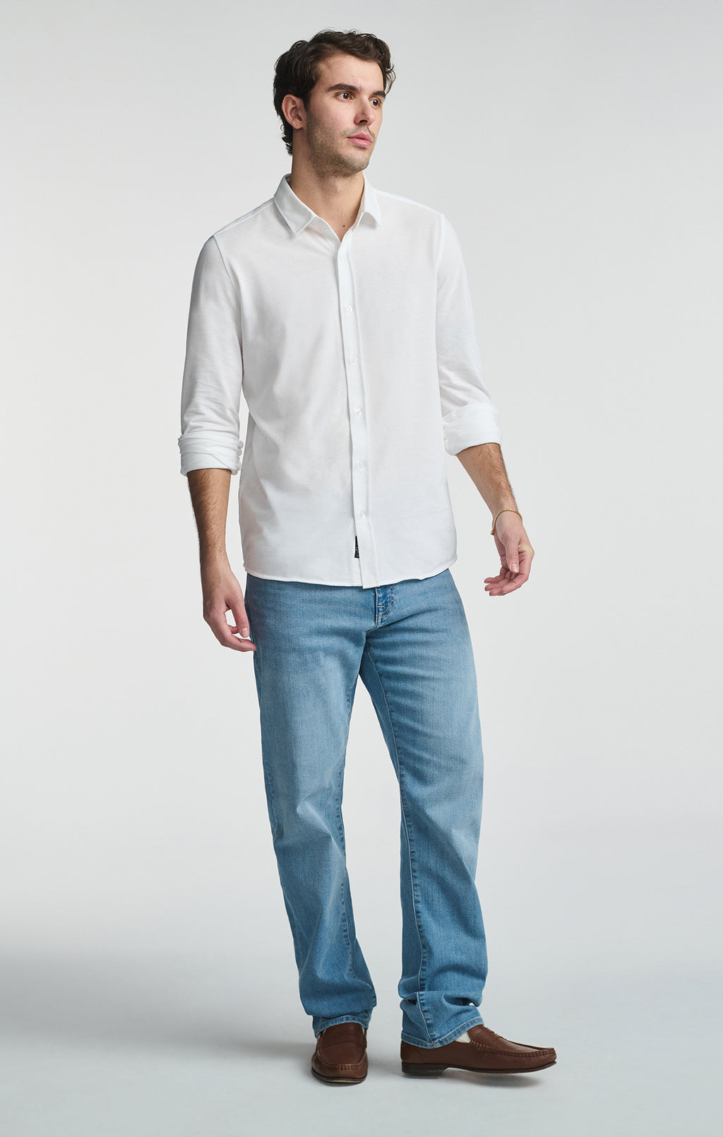 LONG SLEEVE BUTTON-UP SHIRT IN WHITE - Mavi Jeans