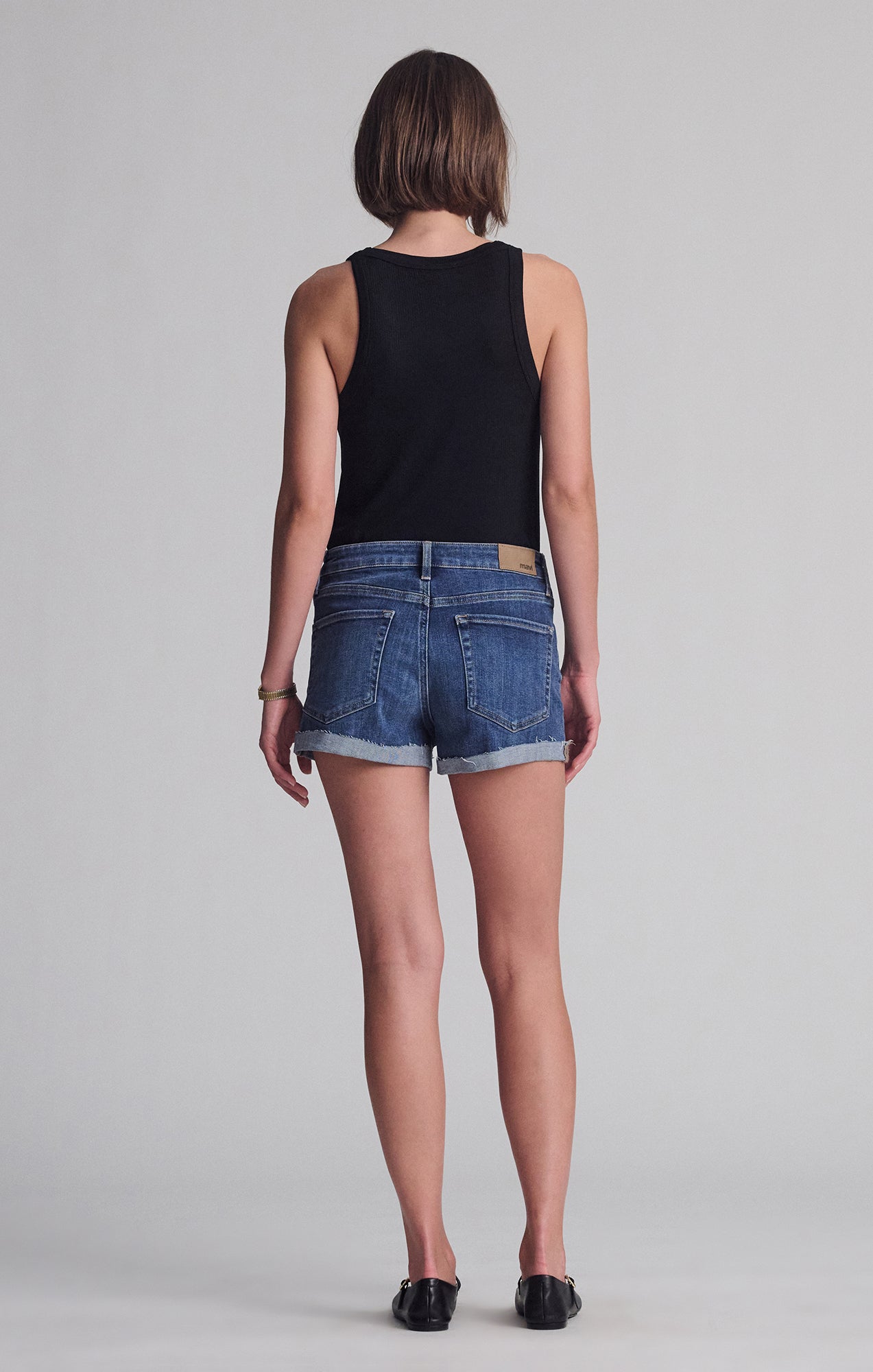 VIVIA CUFFED SHORTS IN DARK FLEX BLUE - Mavi Jeans