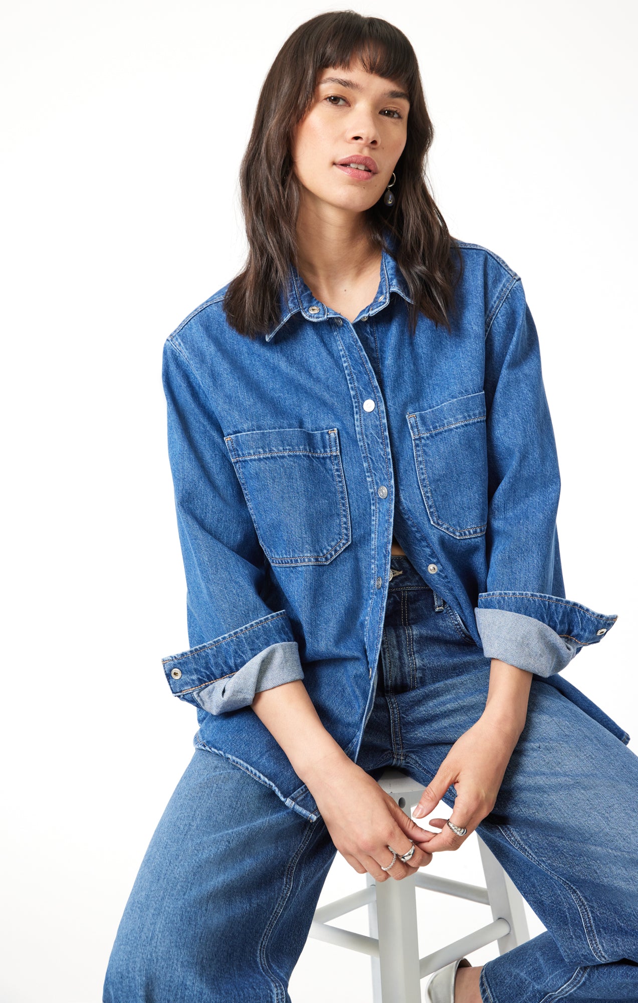 ALESTA DENIM SHIRT IN DARK CLASSIC BLUE - Mavi Jeans
