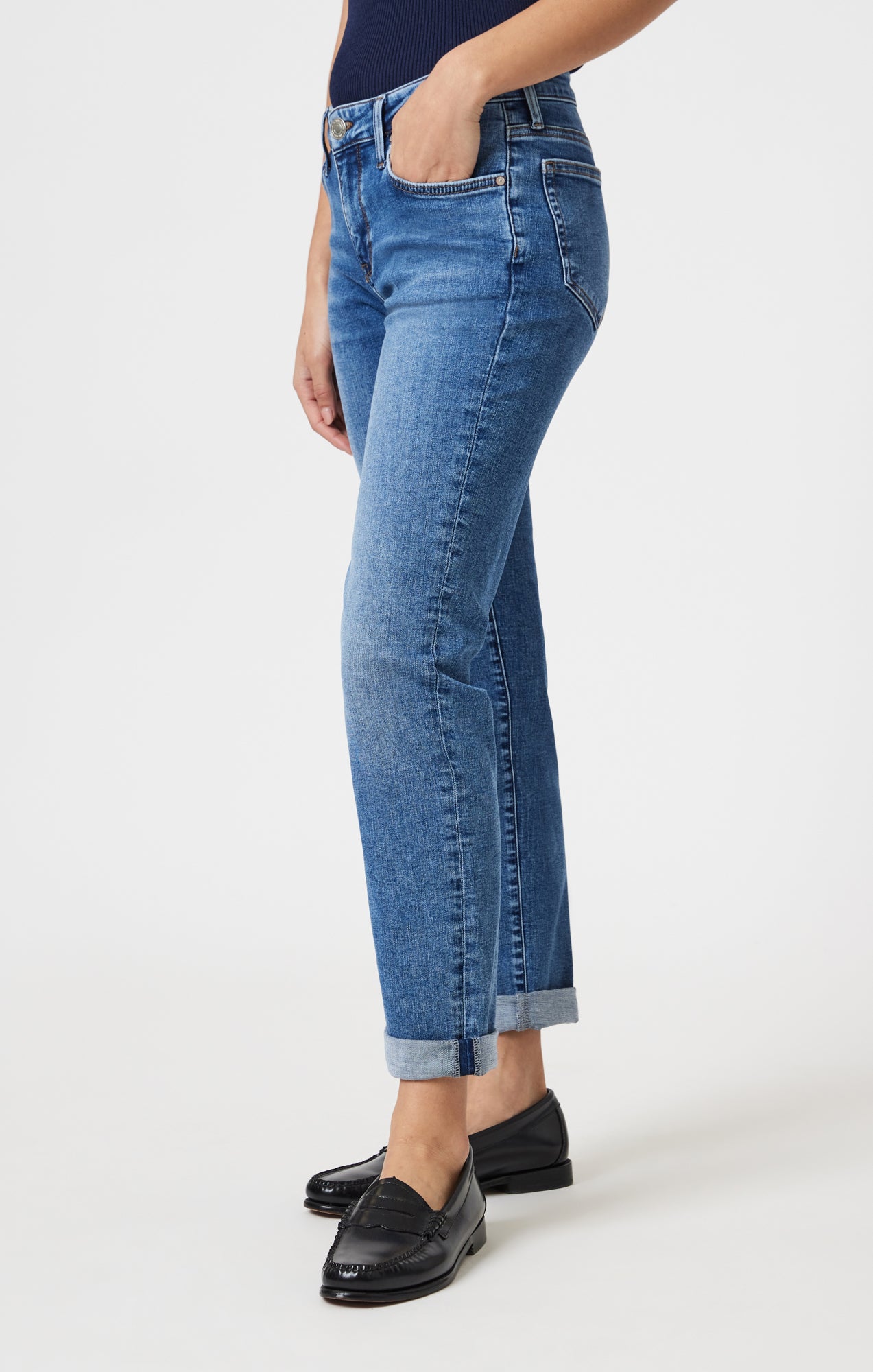 EMMA SLIM BOYFRIEND IN MID BRUSHED TRIBECA - Mavi Jeans