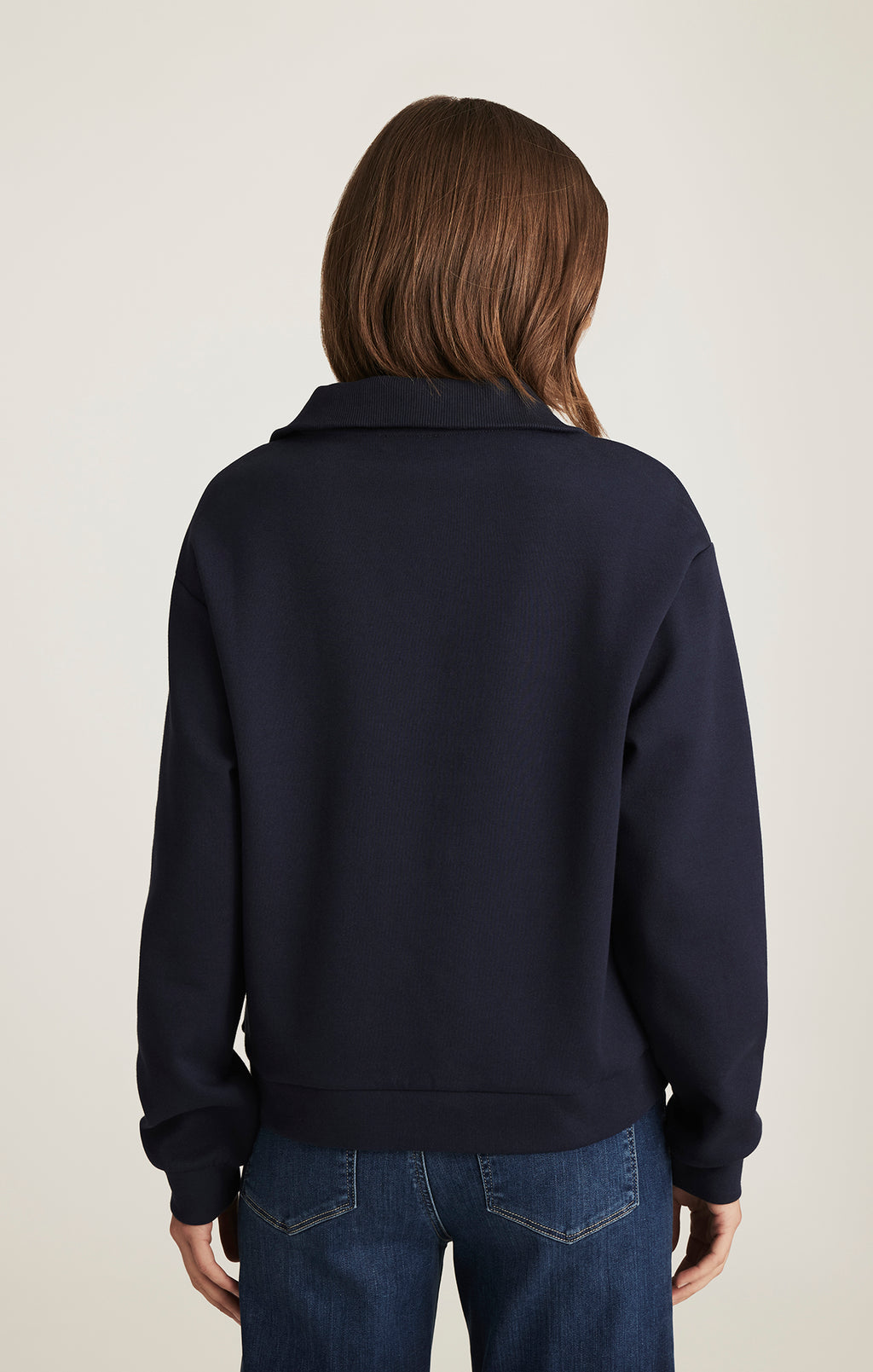 HALF ZIP SWEATSHIRT IN NAVY BLAZER - Mavi Jeans