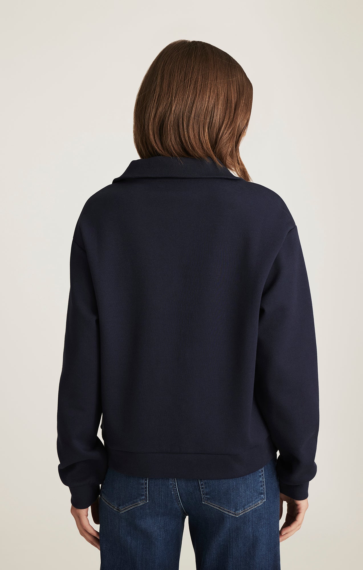 HALF ZIP SWEATSHIRT IN NAVY BLAZER - Mavi Jeans