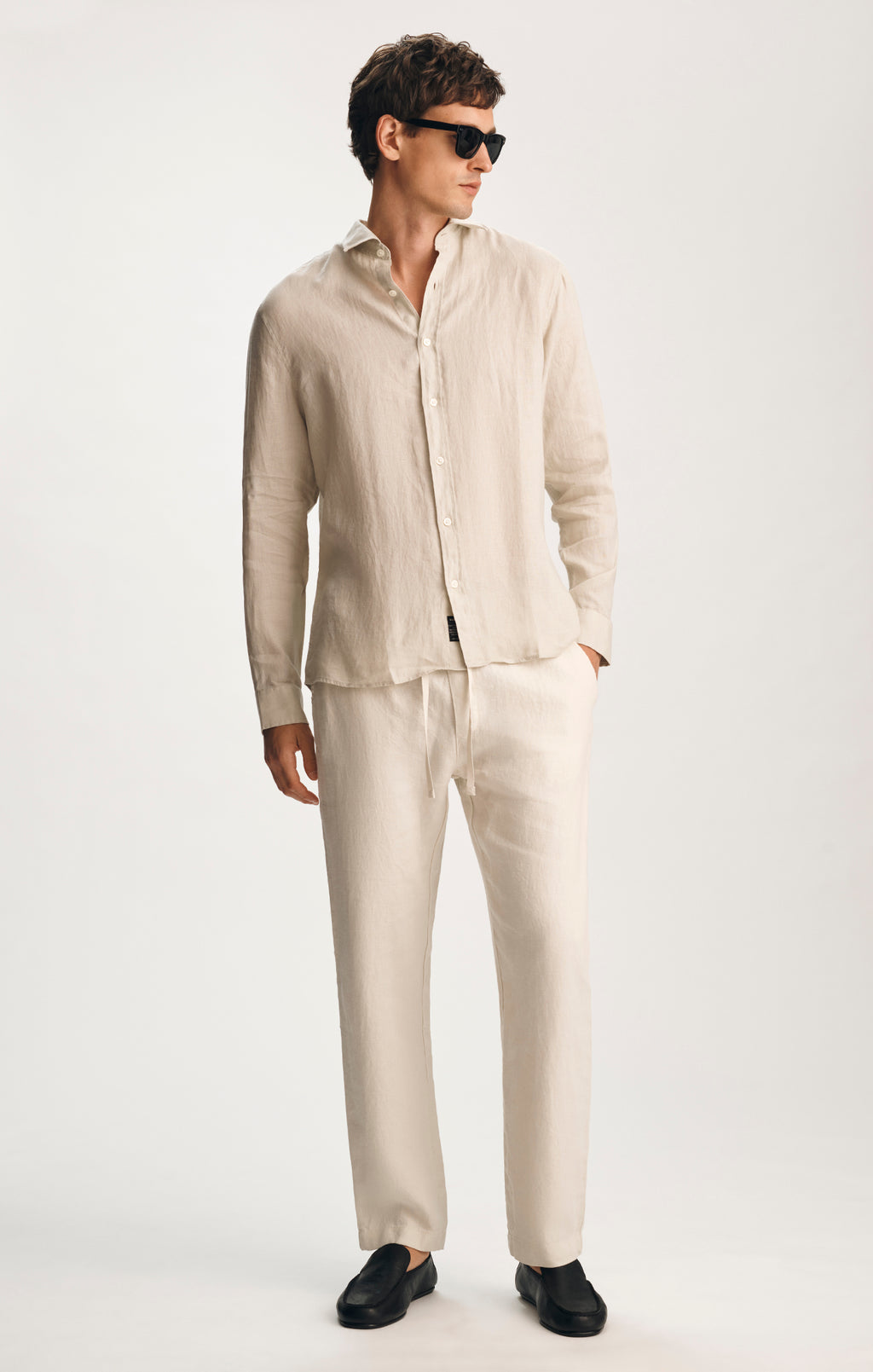 LINEN BUTTON-UP SHIRT IN SILVER BIRCH - Mavi Jeans