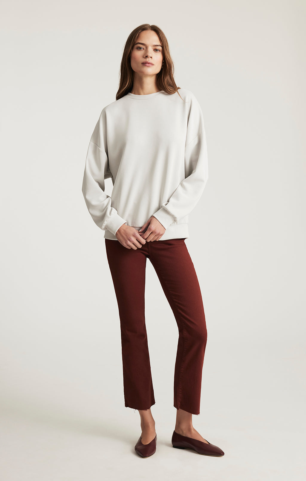 LUXE TOUCH TENCEL™ SWEATSHIRT IN GRAY VIOLET - Mavi Jeans