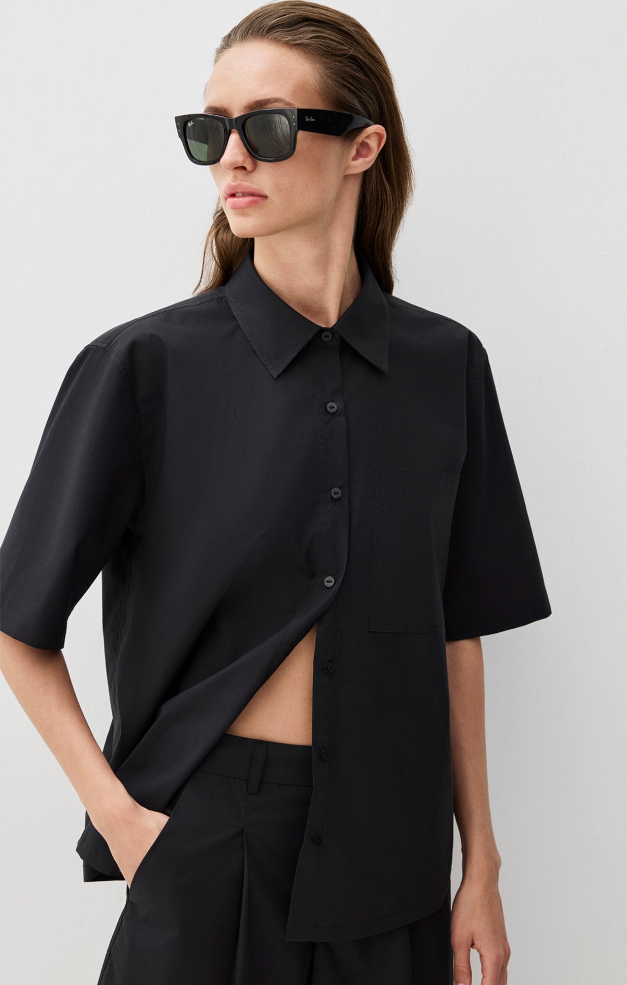 OVERSIZED STRUCTURED SHIRT IN BLACK - Mavi Jeans