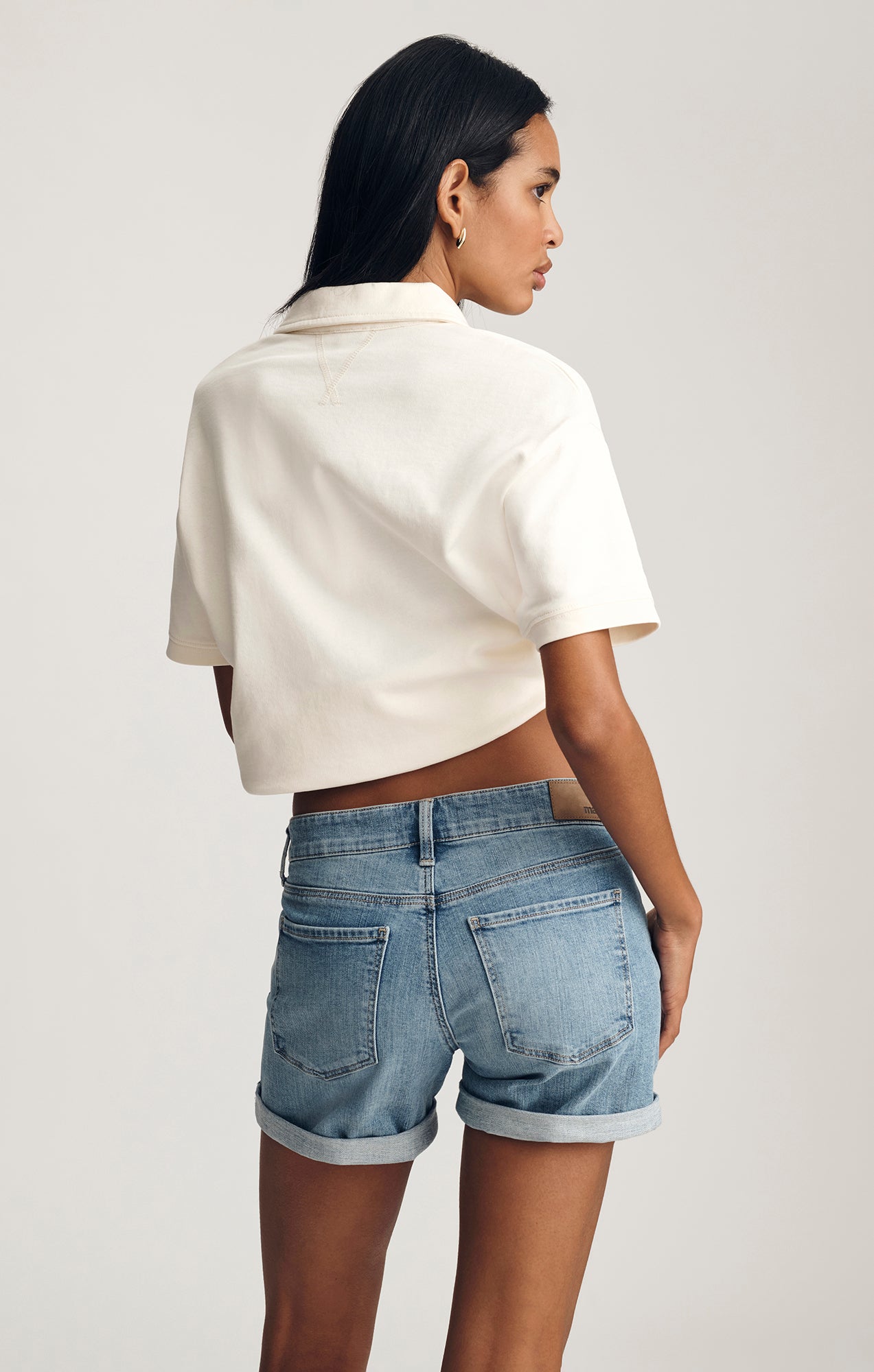 JULIA RELAXED SHORTS IN LIGHT BRUSHED FLEX BLUE