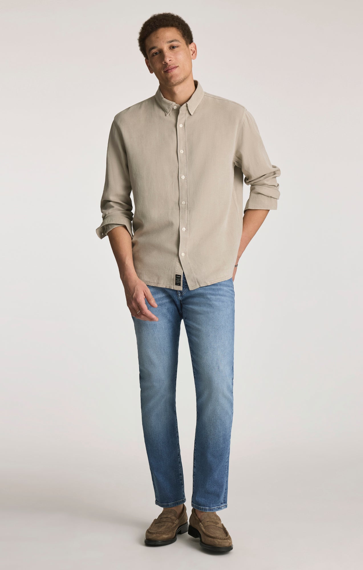 TENCEL BUTTON-UP SHIRT IN ELM - Mavi Jeans