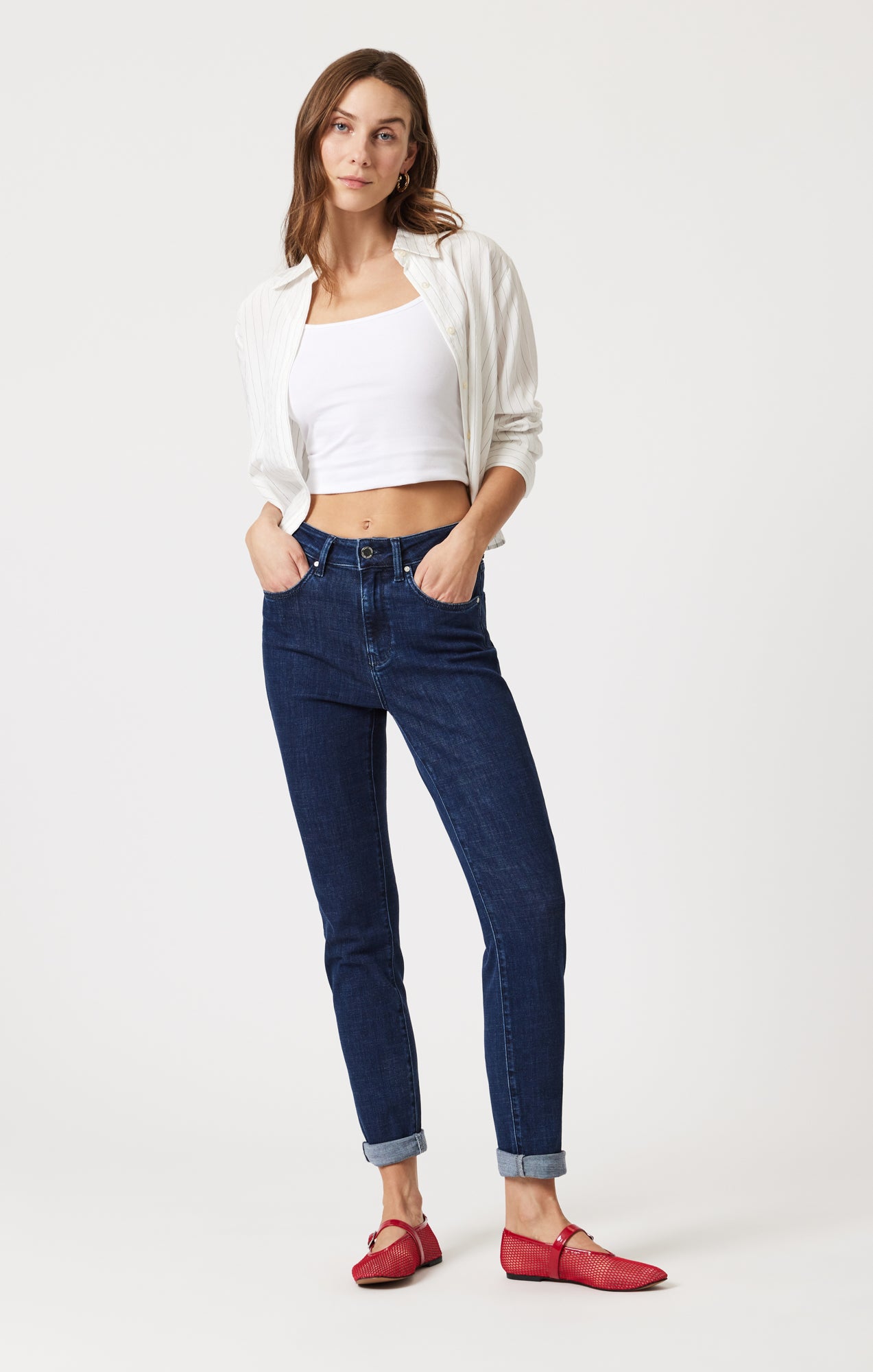 KATHLEEN SLIM BOYFRIEND IN DEEP BLUE FEATHER BLUE - Mavi Jeans