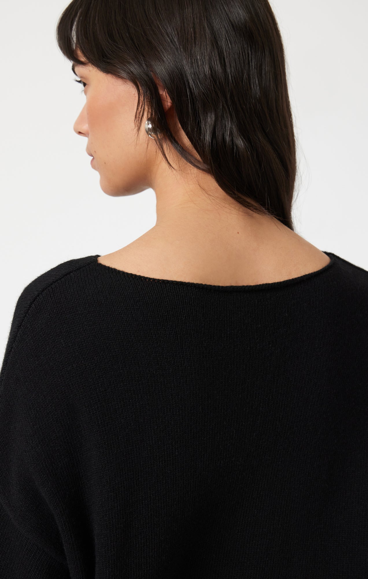 BOAT NECK SWEATER IN BLACK - Mavi Jeans