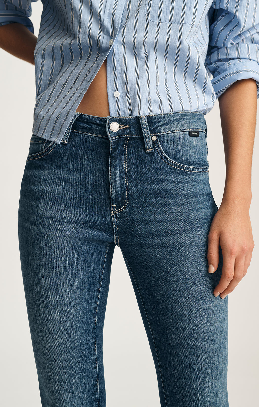 TESS SKINNY IN DARK BRUSHED FEATHER LUXE - Mavi Jeans