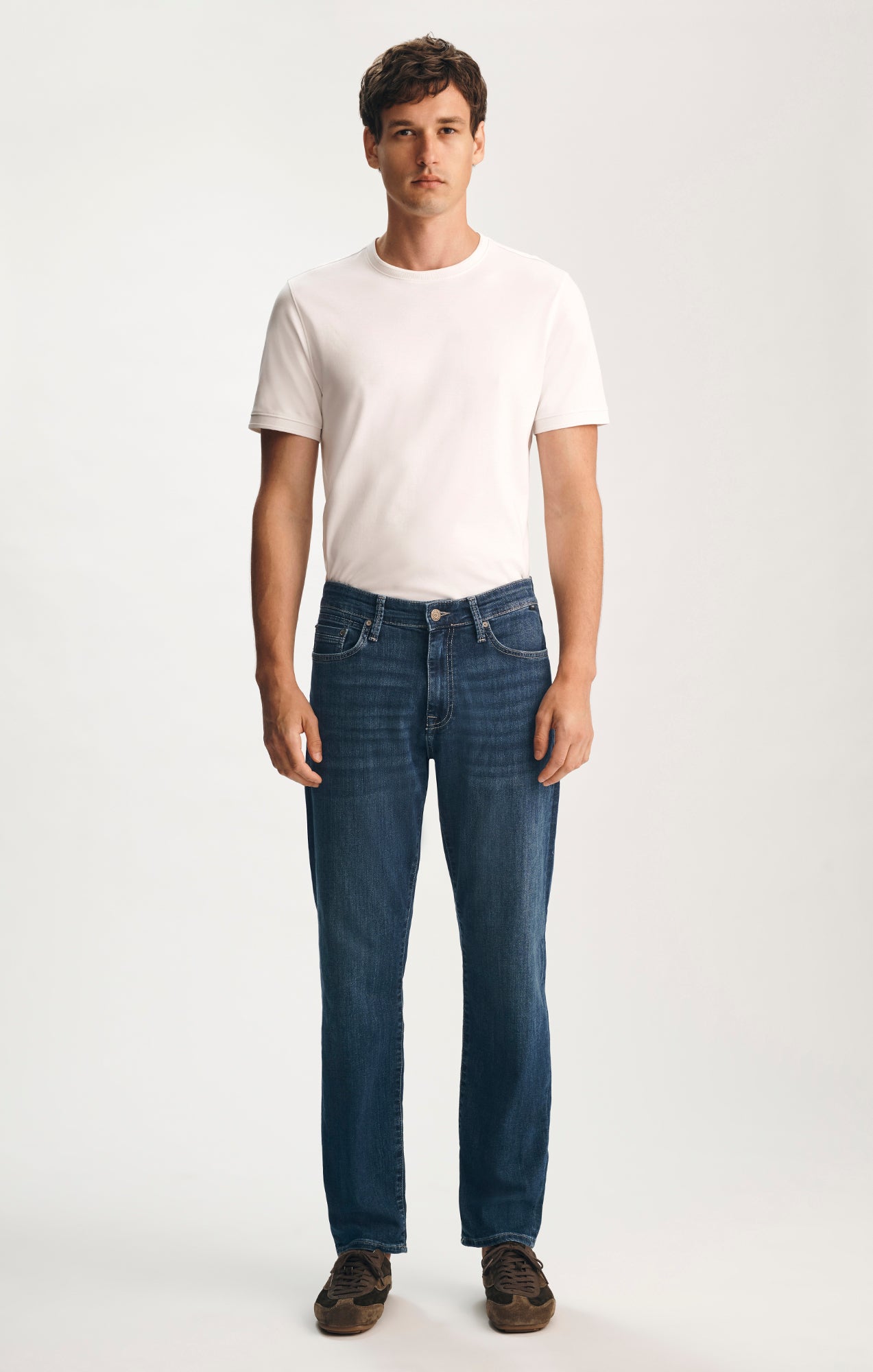 ZACH STRAIGHT LEG IN MID BRUSHED NASHVILLE - Mavi Jeans