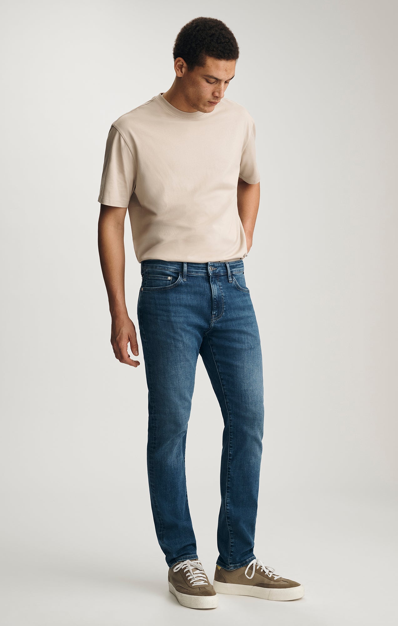 JAKE SLIM LEG IN MID BRUSHED FEATHER BLUE - Mavi Jeans