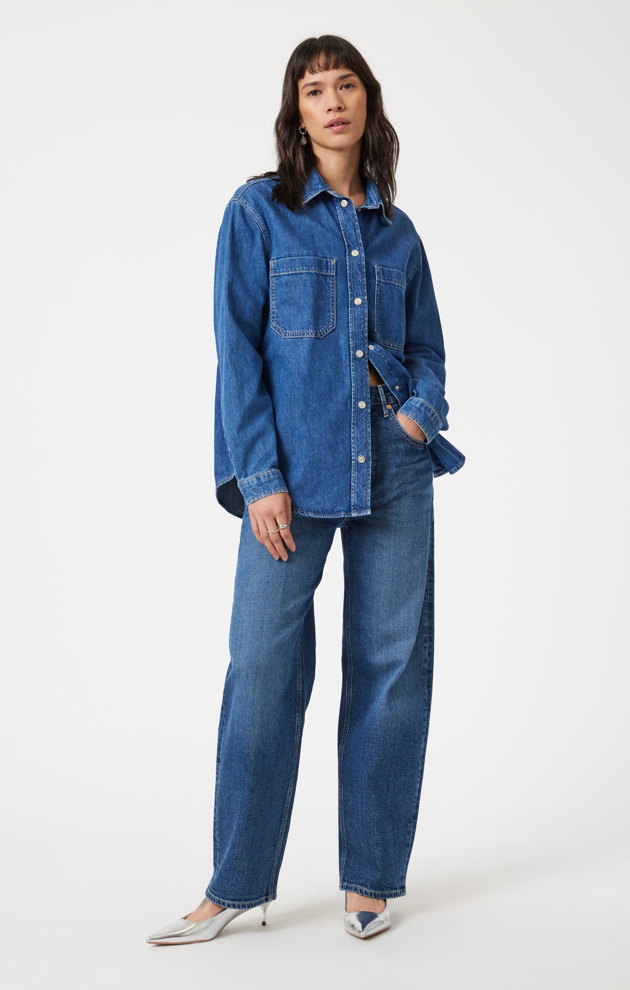 Mavi Women's Alesta Denim Shirt In Dark Classic Blue