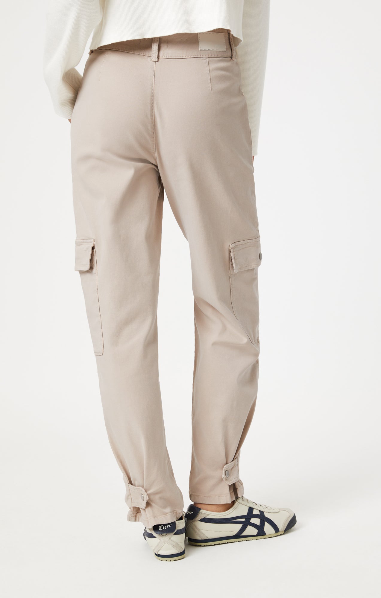 ELSIE CARGO PANTS IN SILVER GREY LUXE TWILL - Mavi Jeans