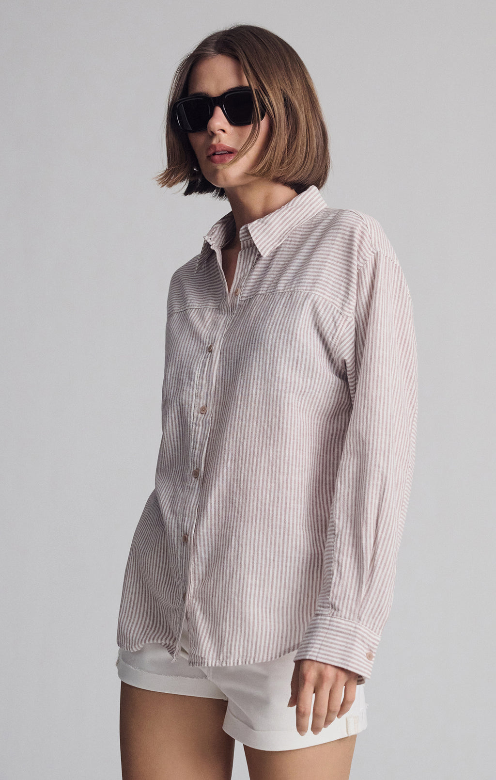 CASUAL BUTTON-UP SHIRT IN NUTMEG STRIPE - Mavi Jeans