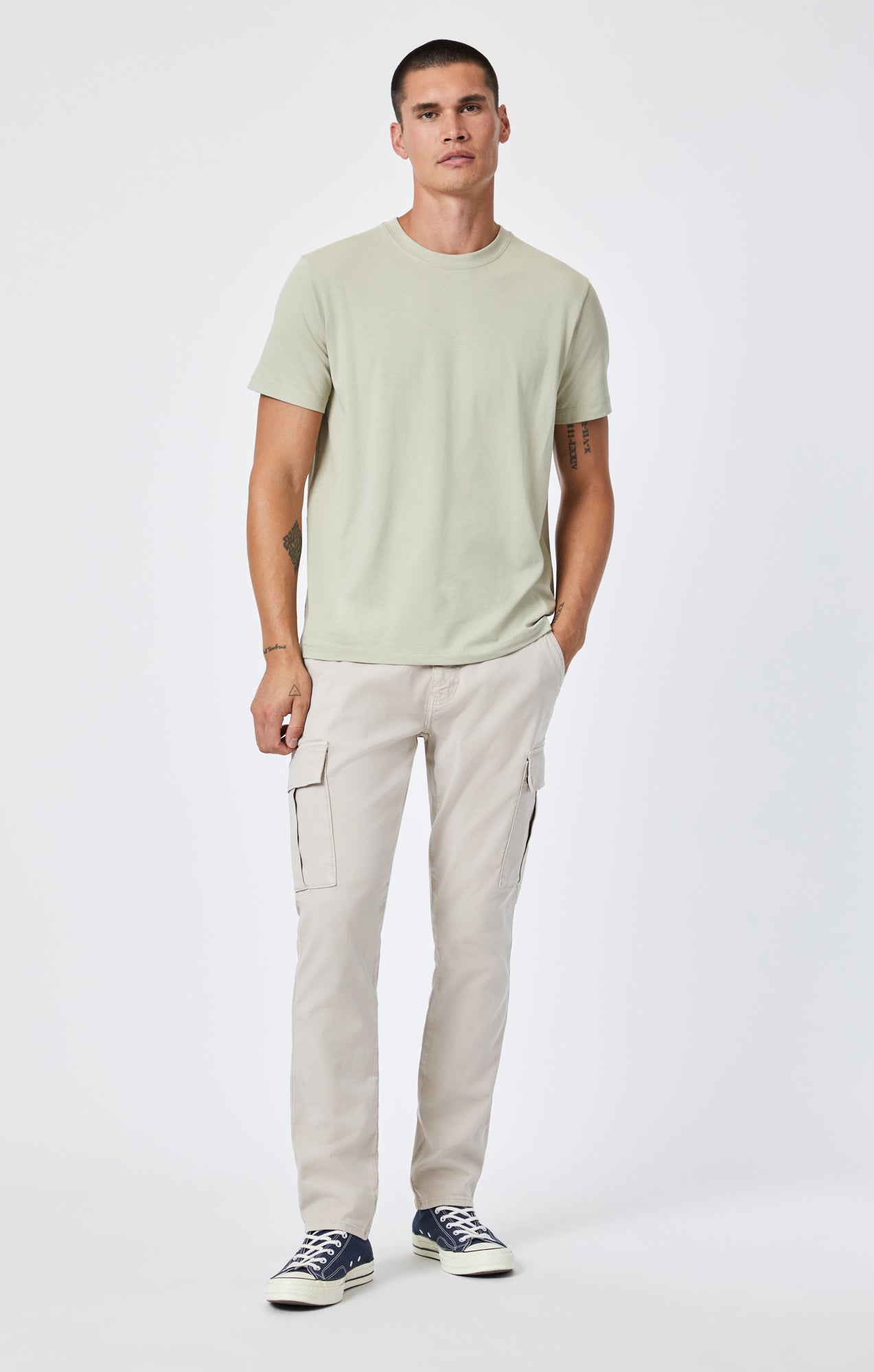 CREW NECK T-SHIRT IN TEA NATURAL DYE - Mavi Jeans