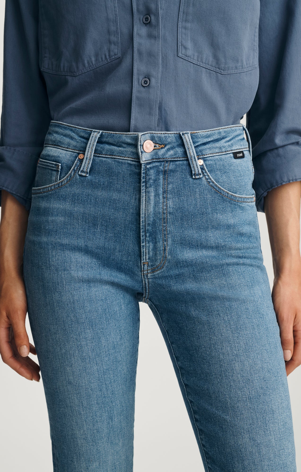 KENDRA STRAIGHT LEG IN MID BRUSHED FLEX BLUE