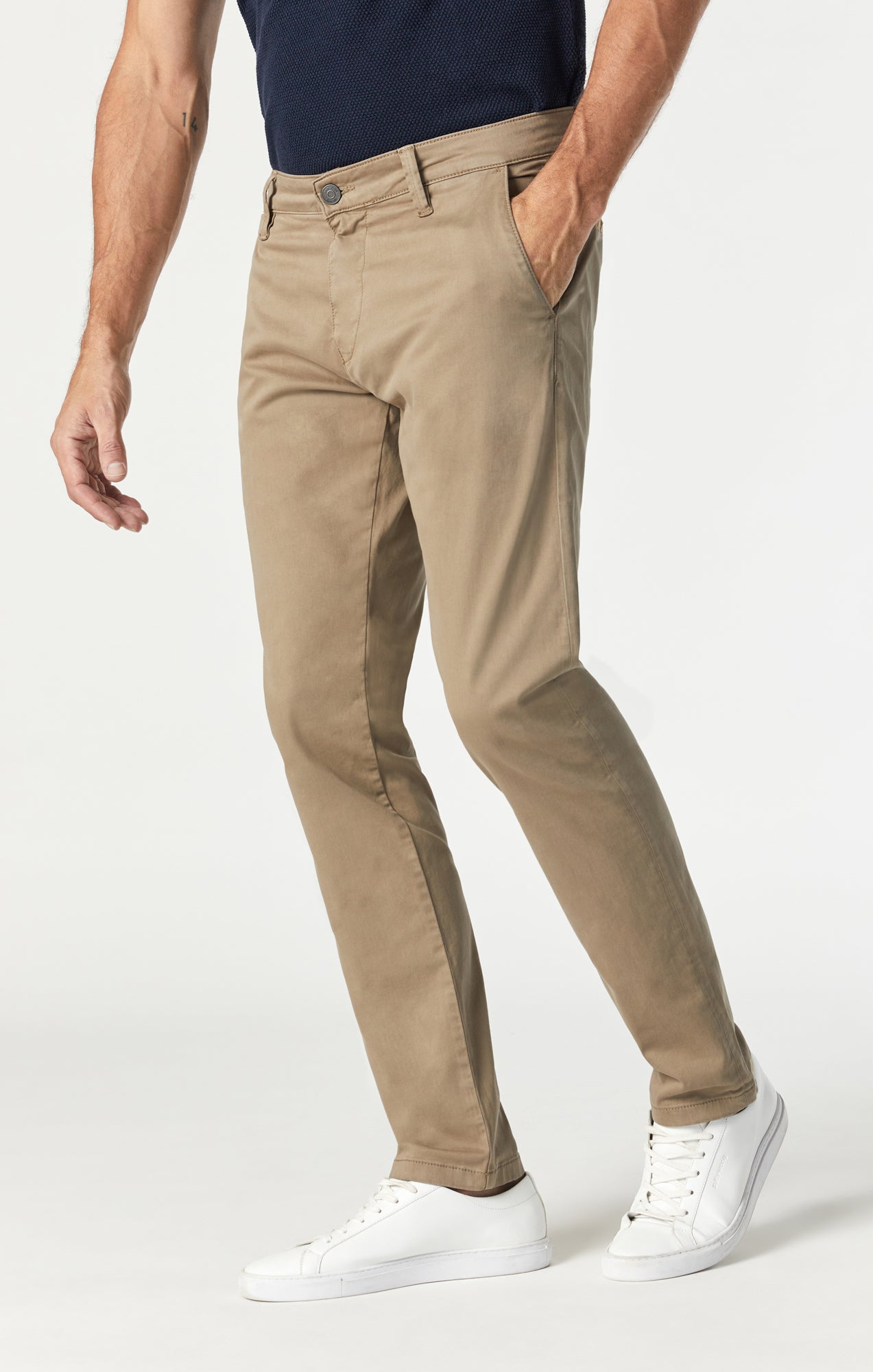 JOHNNY SLIM LEG CHINO IN BRITISH KHAKI TWILL - Mavi Jeans