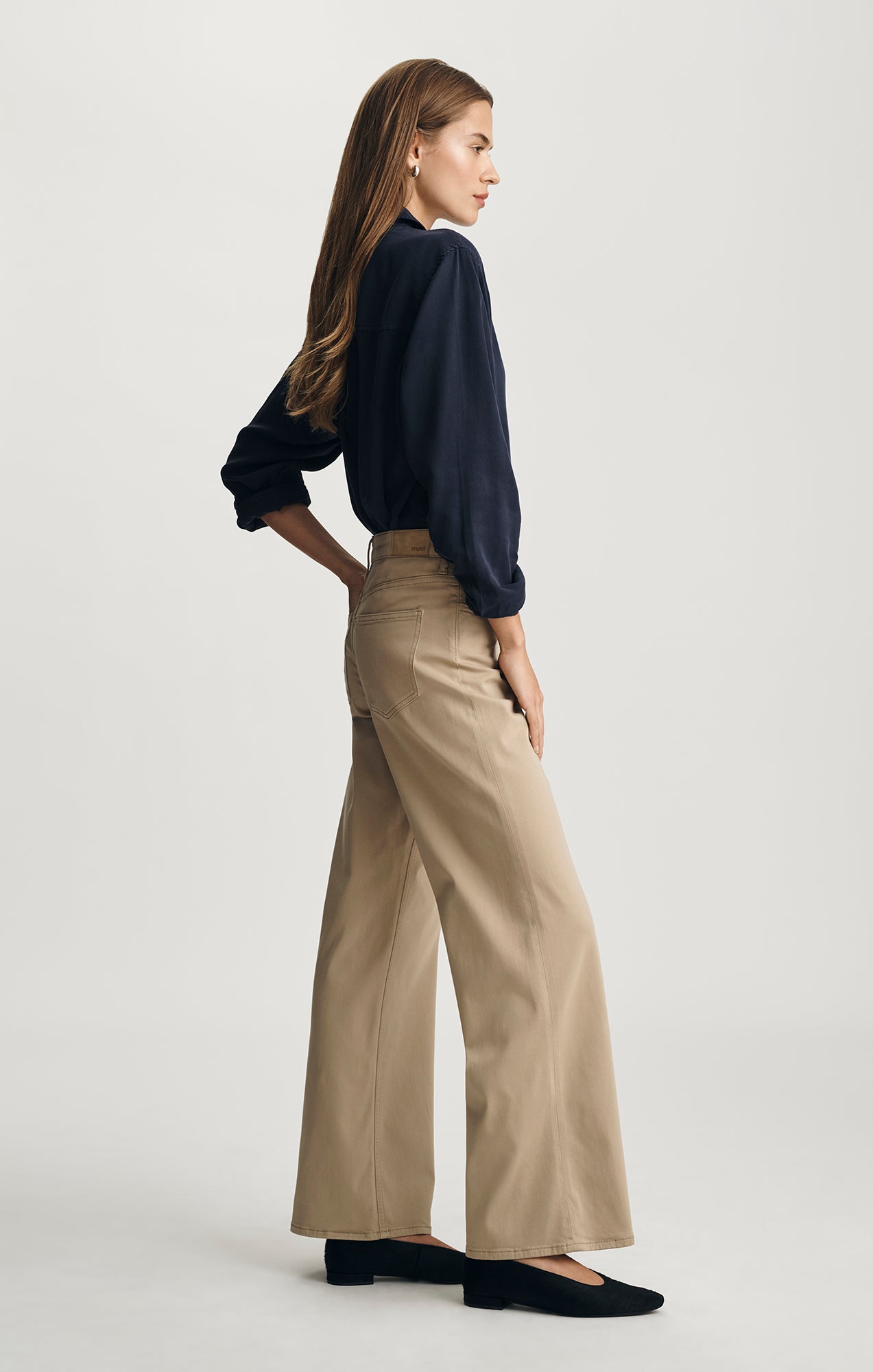 Mavi Women's Alena Wide Leg In French Beige Sateen – Mavi Canada
