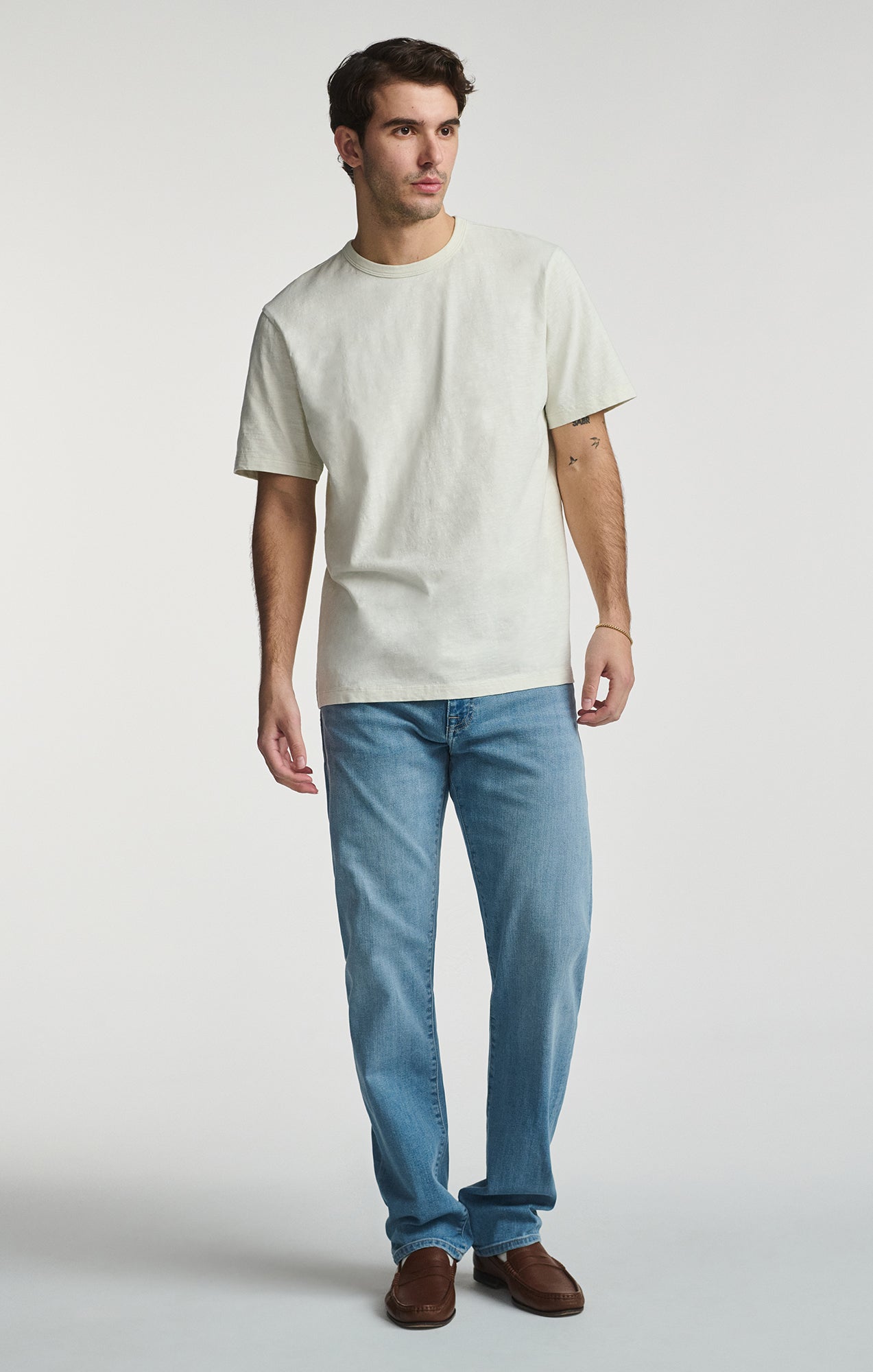 SLUB SHORT SLEEVE T-SHIRT IN FOGGY DEW - Mavi Jeans