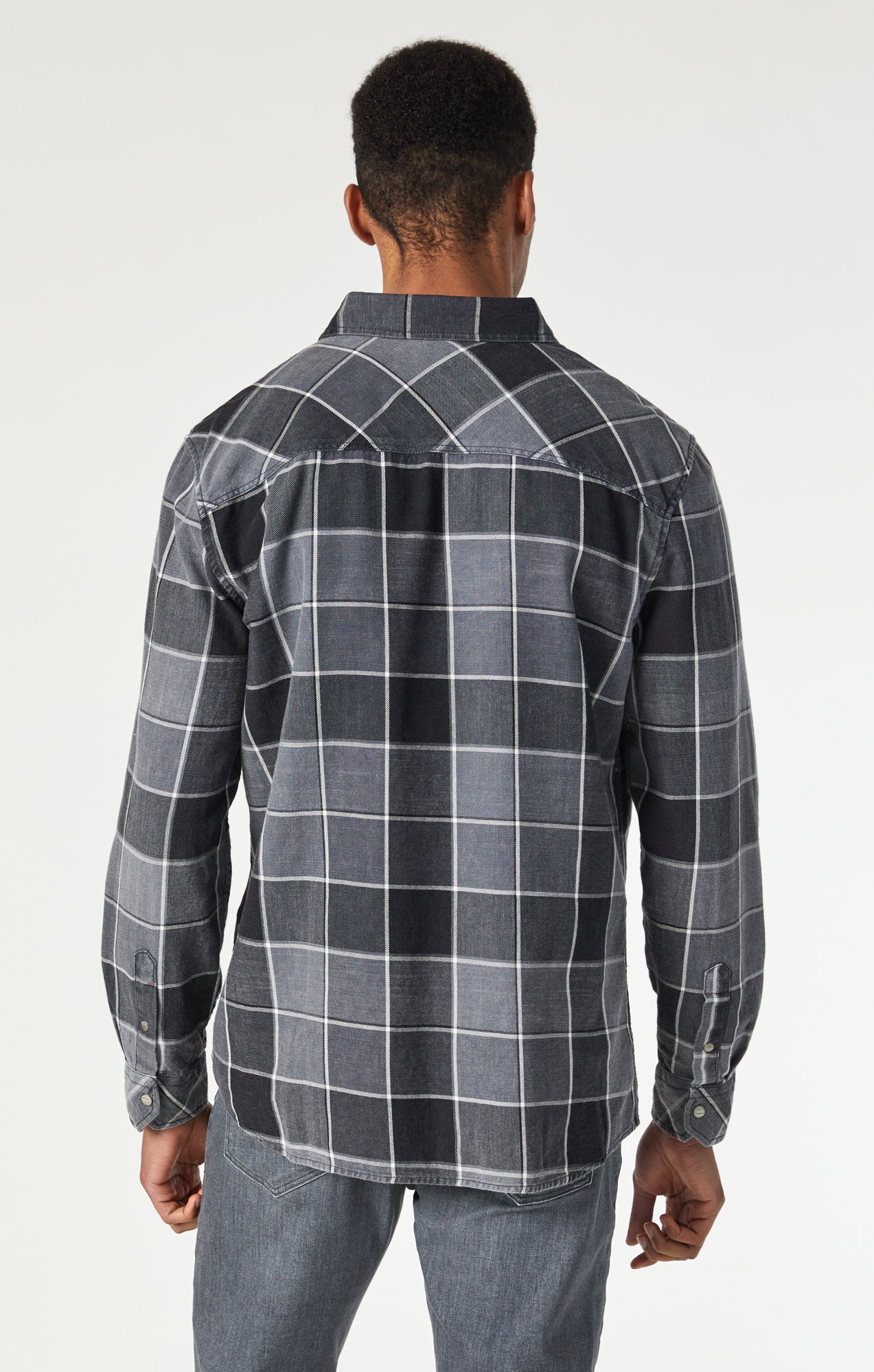 CHECK SHIRT IN BLACK INDIGO CHECK - Mavi Jeans