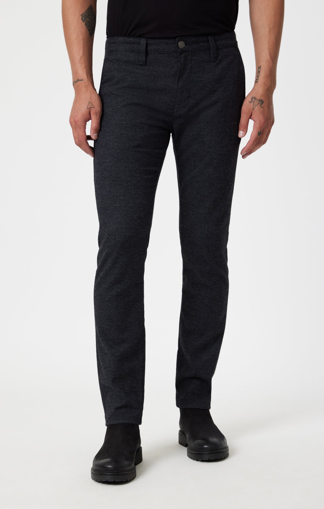 MILTON SLIM STRAIGHT CHINO IN NAVY HERRINGBONE - Mavi Jeans