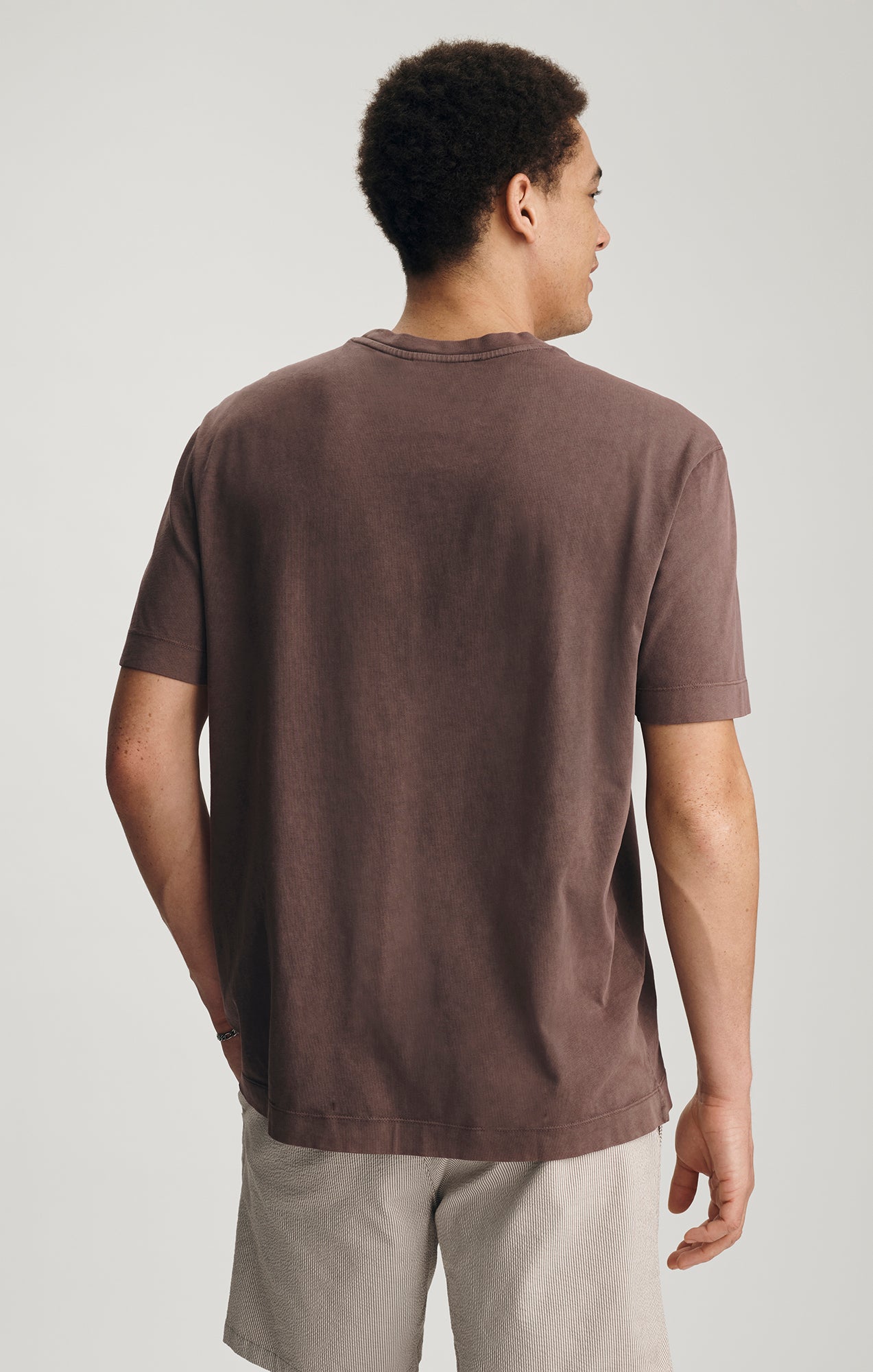 BACK SEAM CREW NECK T-SHIRT IN CHOCOLATE MARTINI - Mavi Jeans