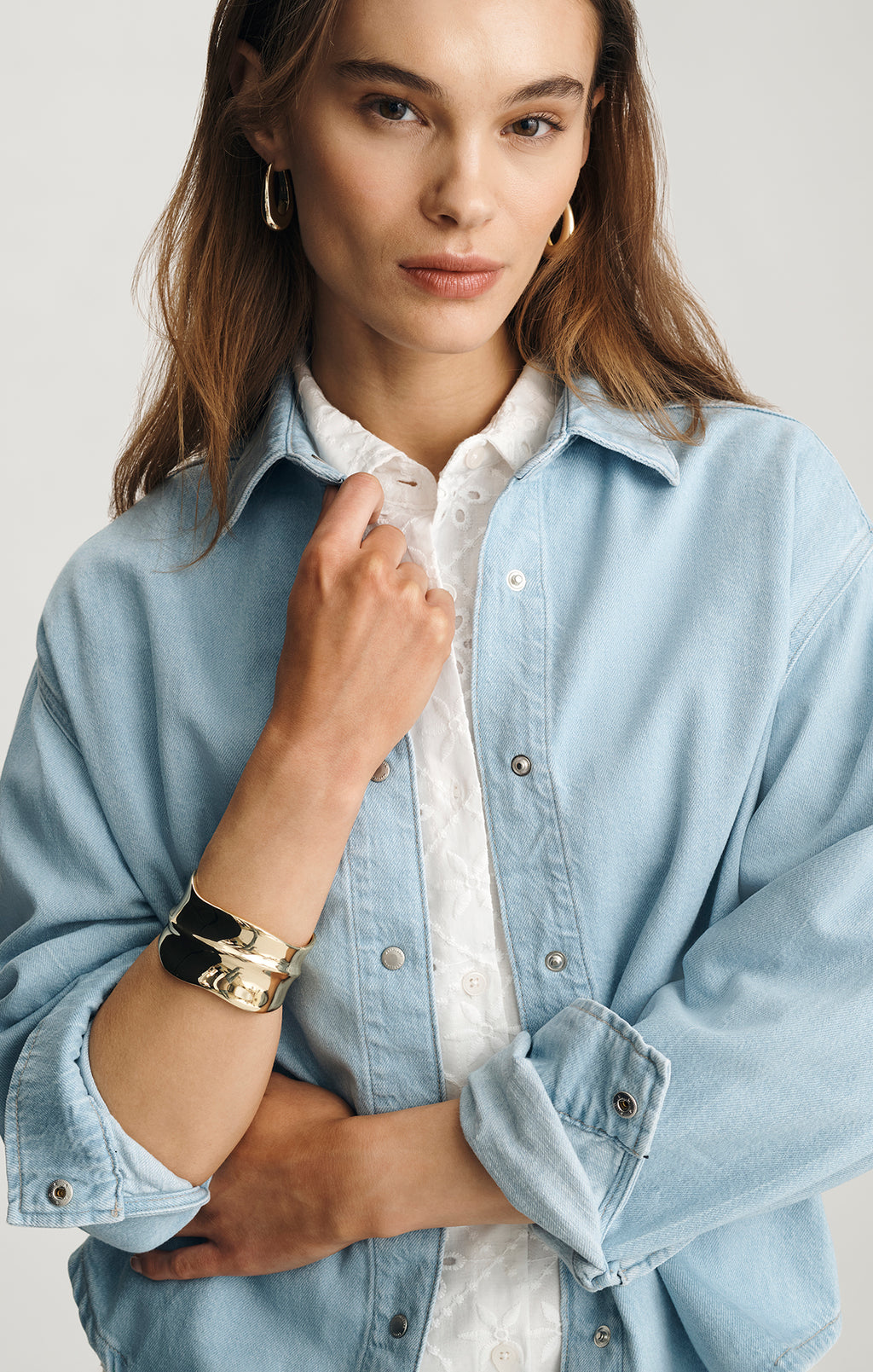 CARLIA DENIM SHIRT IN BLEACHED LINEN DENIM - Mavi Jeans