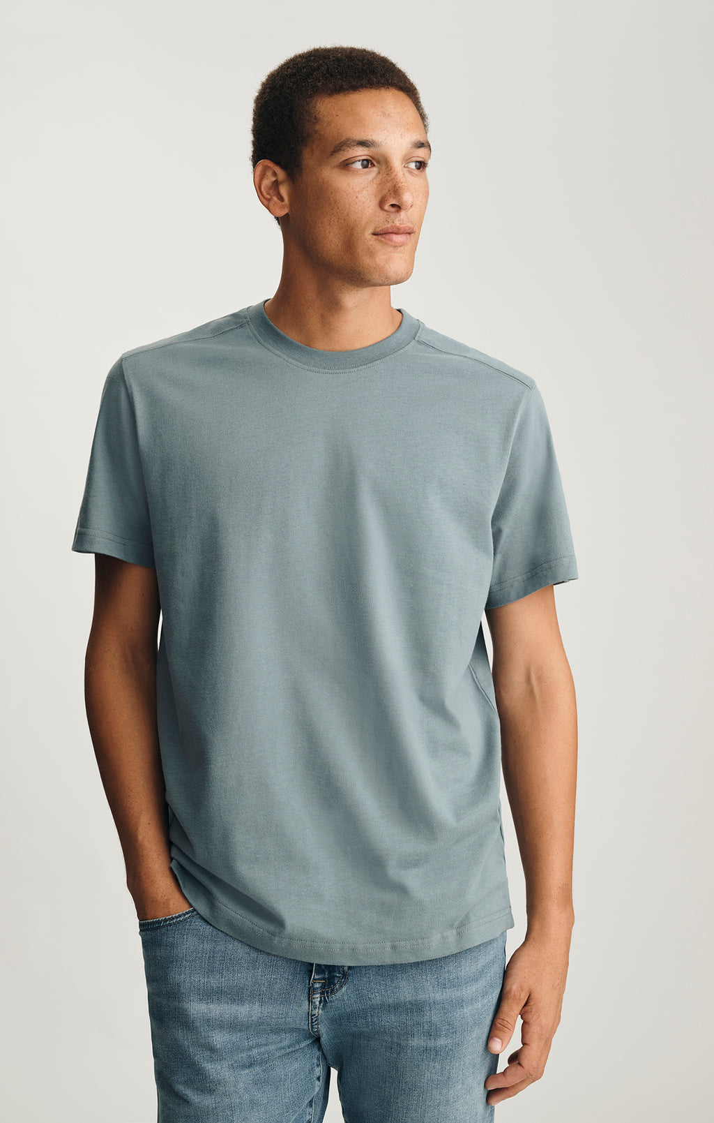 BASIC SHORT SLEEVE T-SHIRT IN GOBLIN BLUE