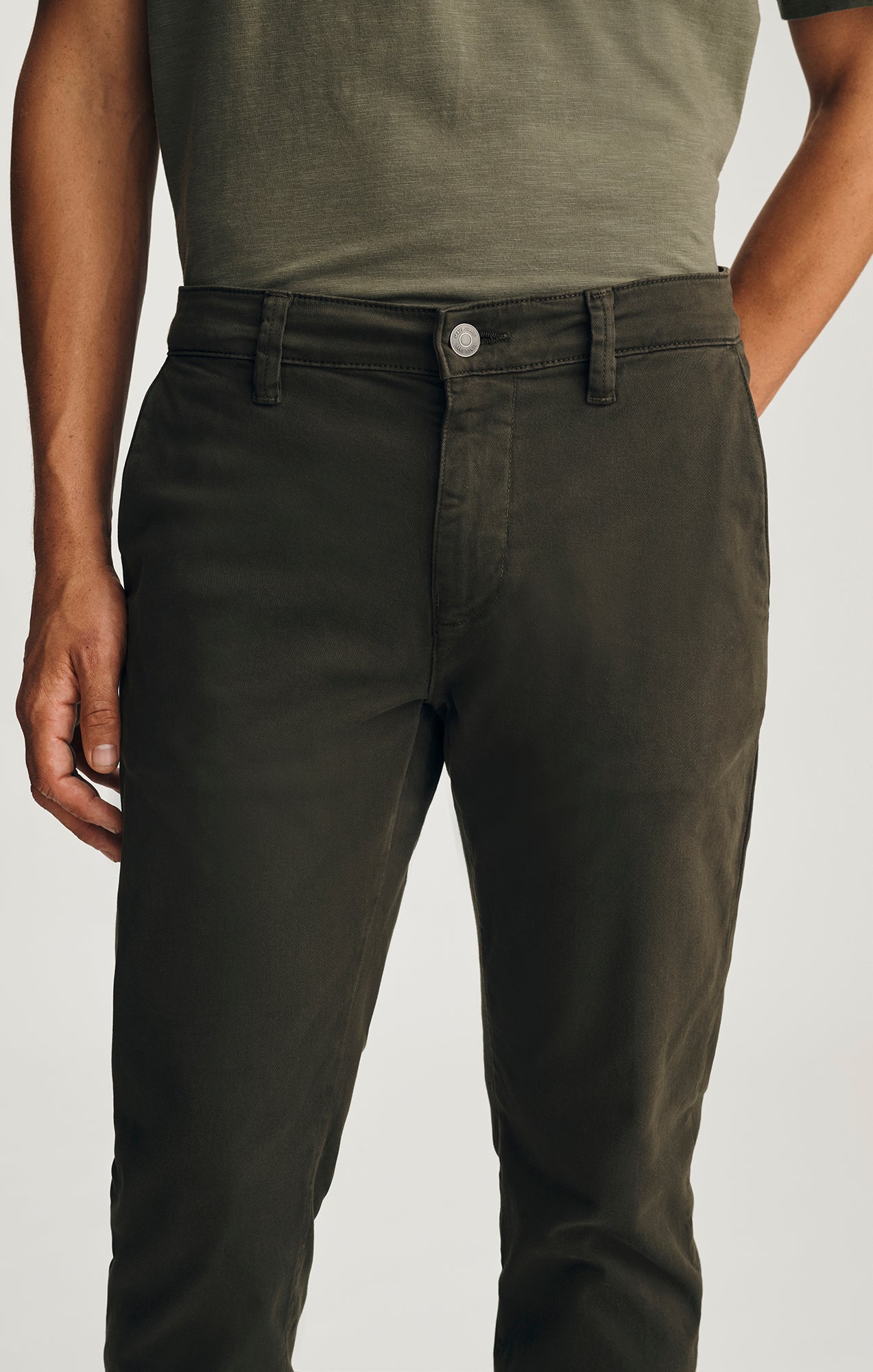 MILTON SLIM STRAIGHT CHINO IN DARK GREEN CASUAL TWILL