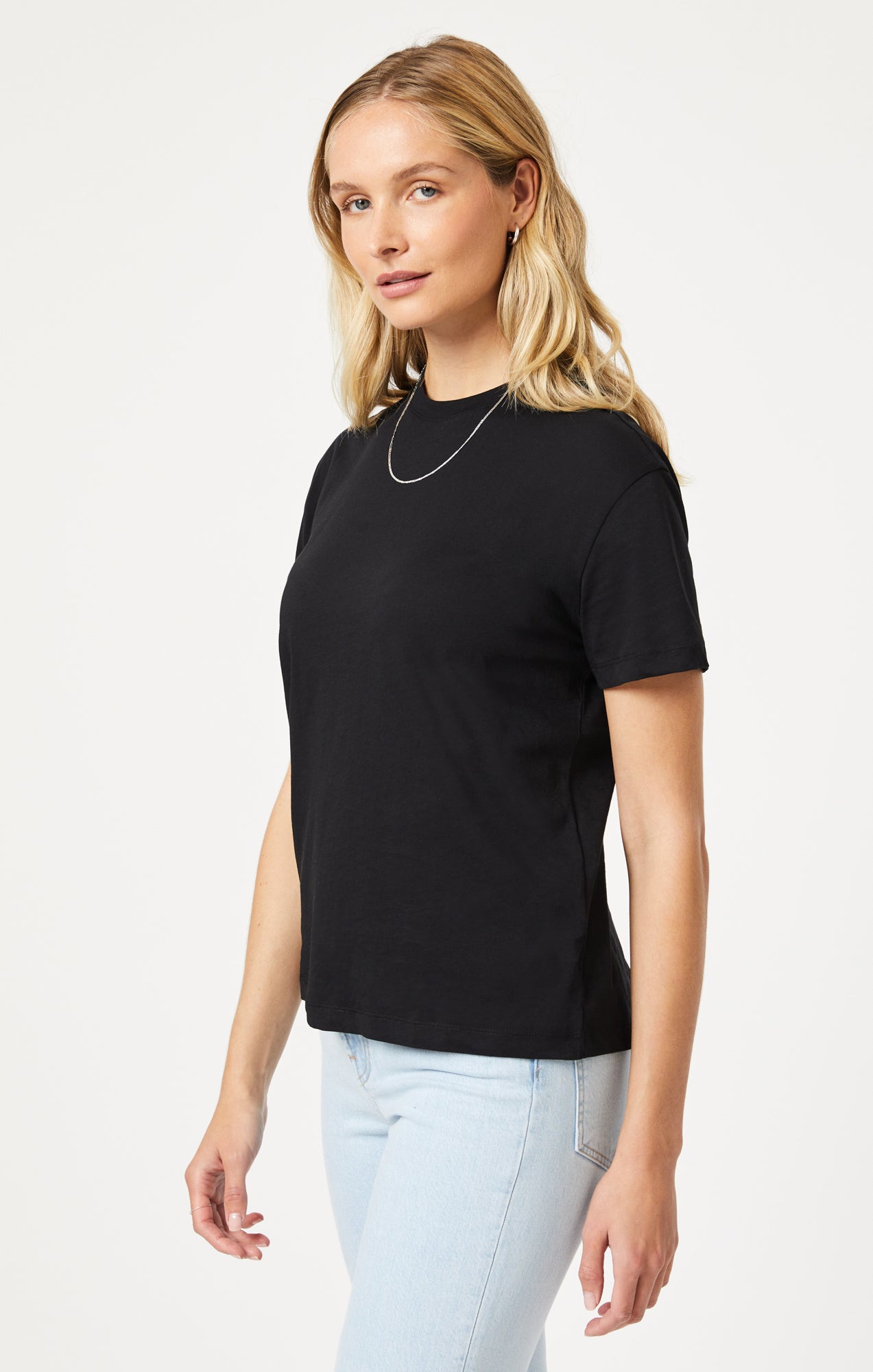 CREW NECK T-SHIRT IN BLACK - Mavi Jeans