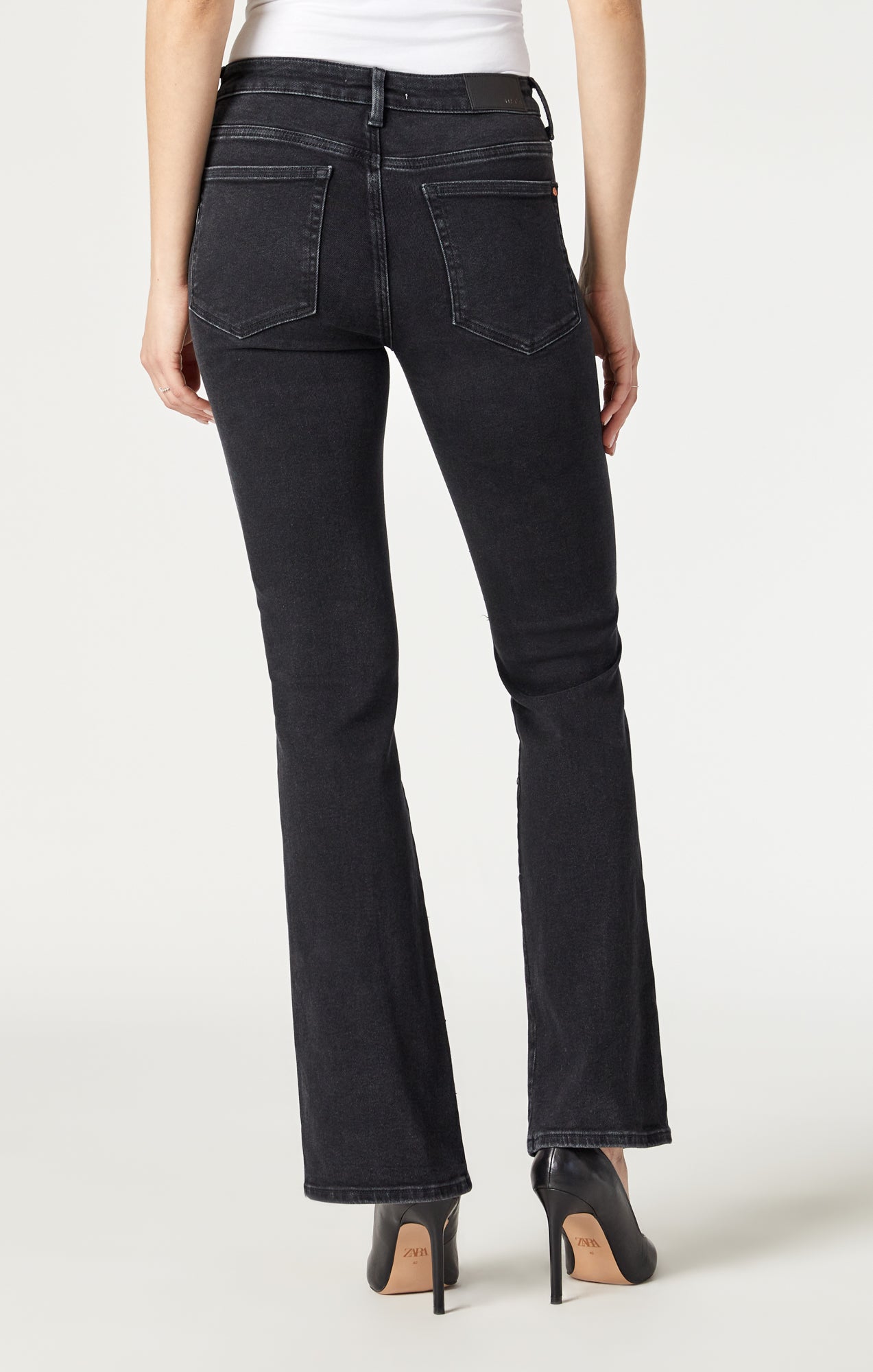 MARIA FRONT SLIT FLARE IN DEEP SMOKE FLEX BLUE - Mavi Jeans